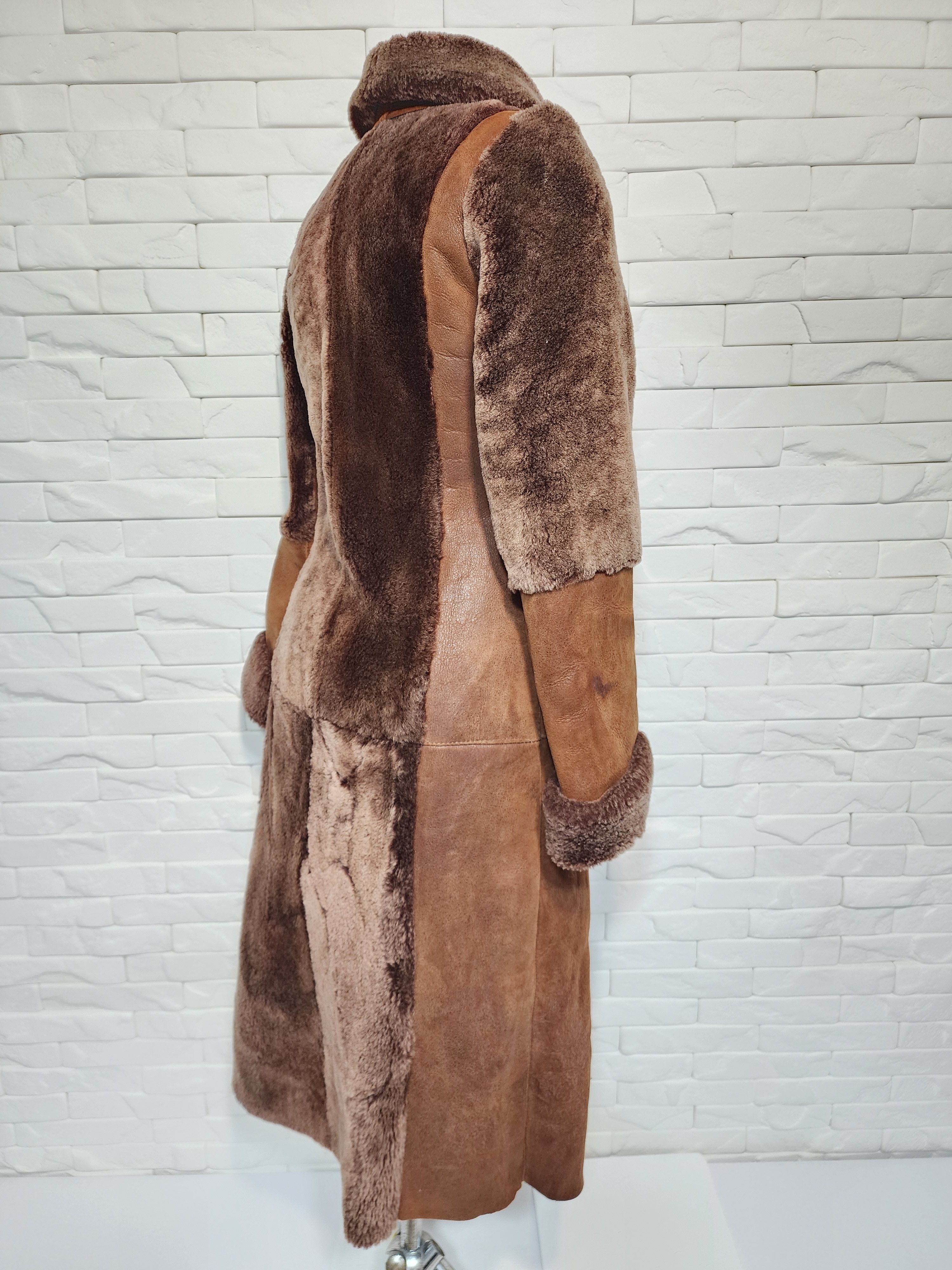 Genuine Leather Women's Brown Sheepskin Coat: Genuine Fur Size M / US 6-8 / IT 42-44 - 5 Thumbnail