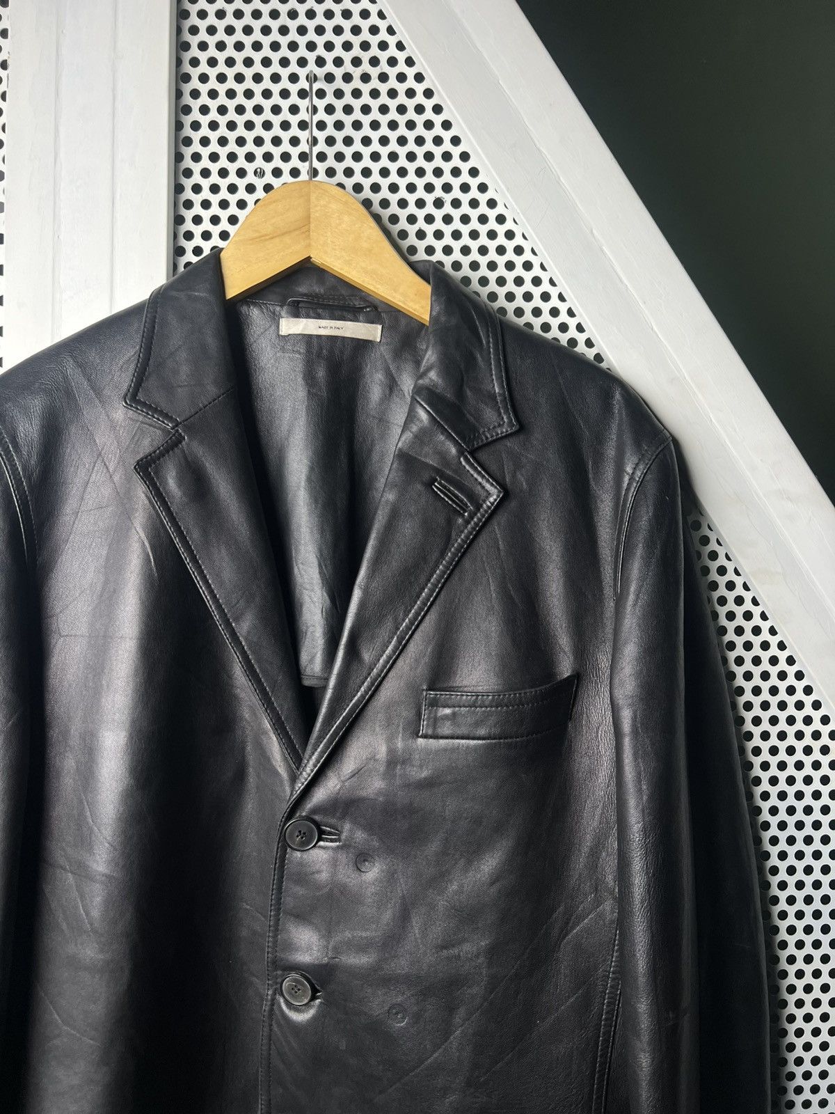 Saint Laurent Paris Fall 2002 Tom Ford For Yves Saint Laurent Leather Blazer Size US M / EU 48-50 / 2 - 3 Thumbnail