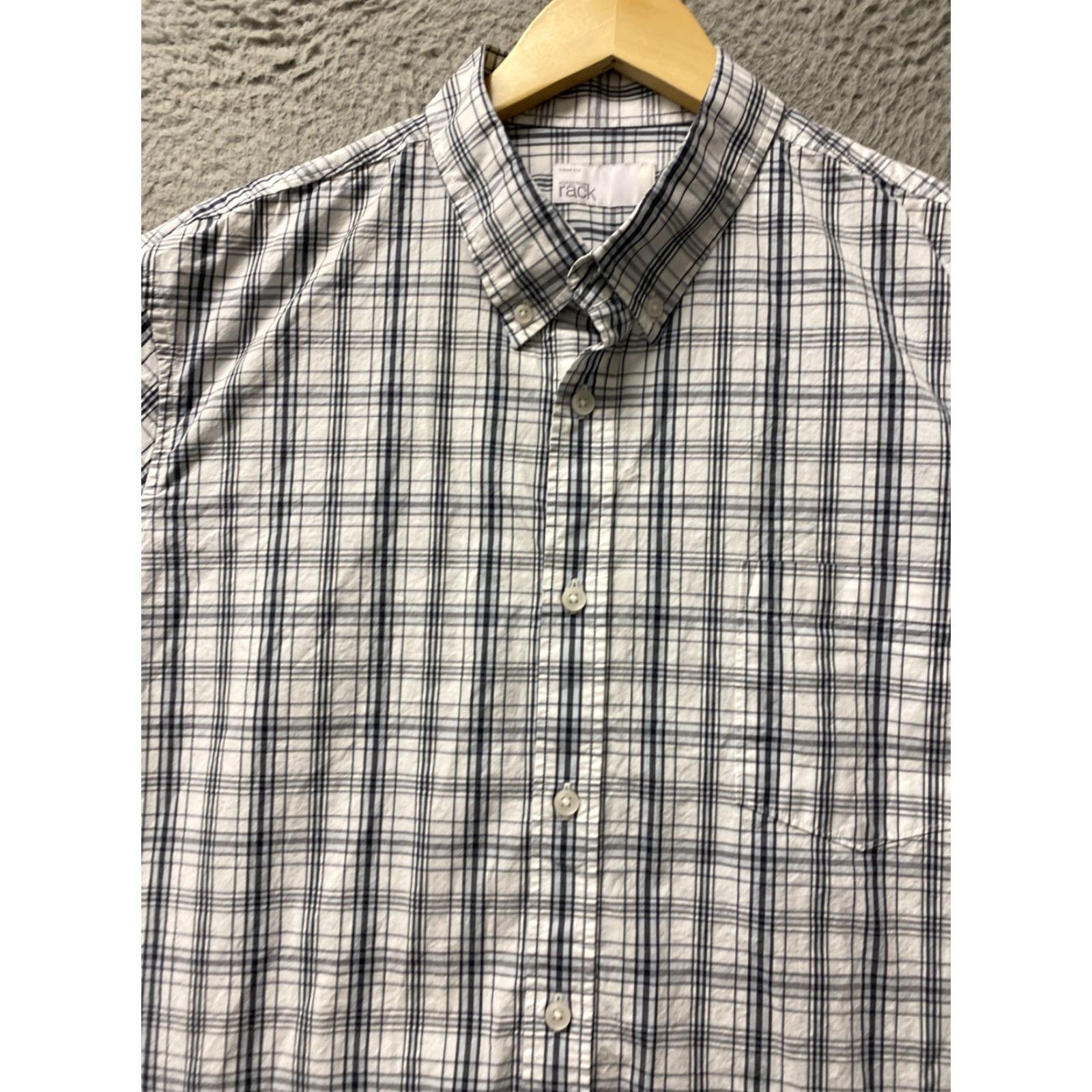 Nordstrom VINTAGE Nordstrom Dress Shirt Men XL Long Sleeve Gray Slim Fit Check Non-Iron Button-Down Collar Shirt Size 46R - 3 Thumbnail