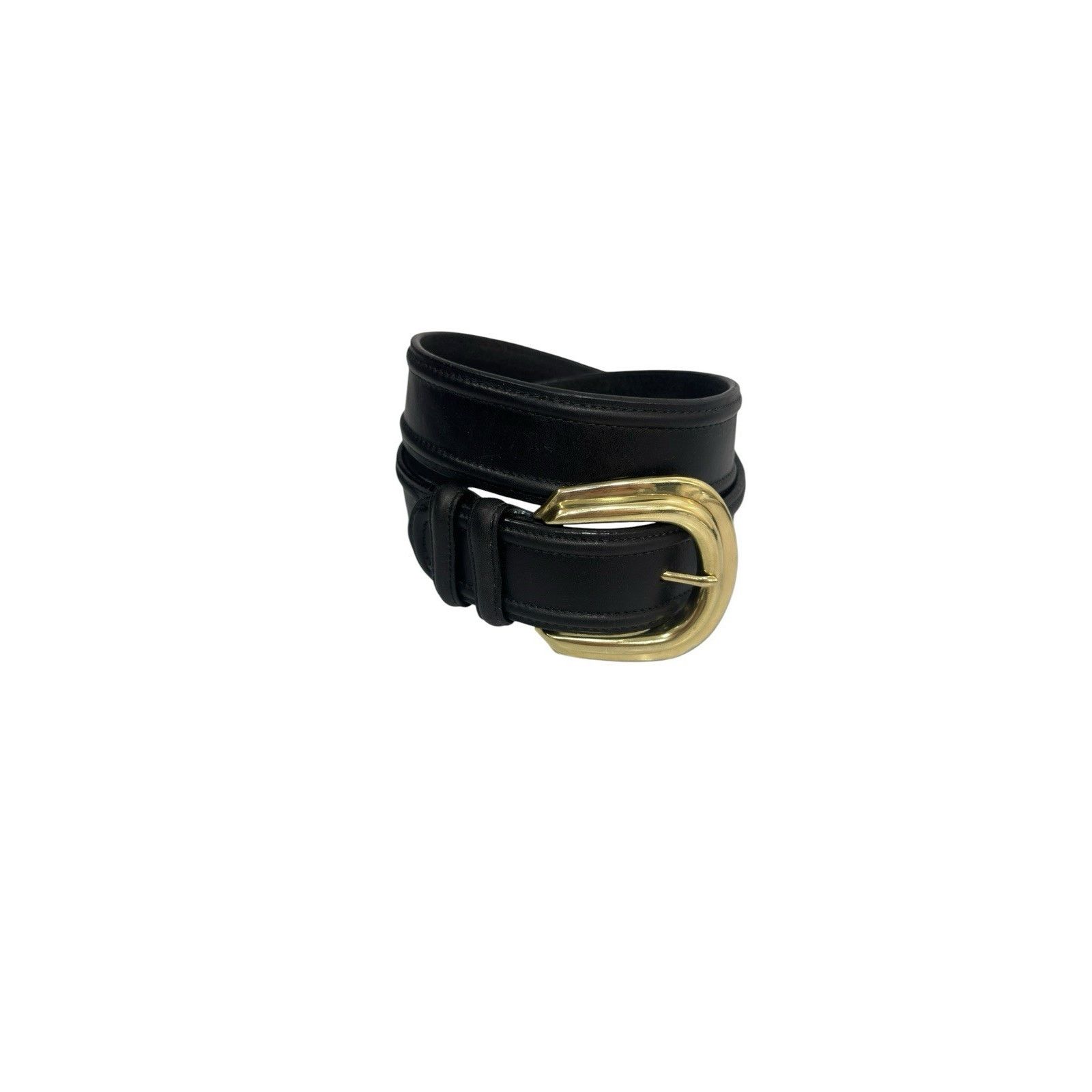 Brighton Brighton Black Leather Belt Solid Brass Buckle Vintage 1991 Size ONE SIZE - 8 Thumbnail