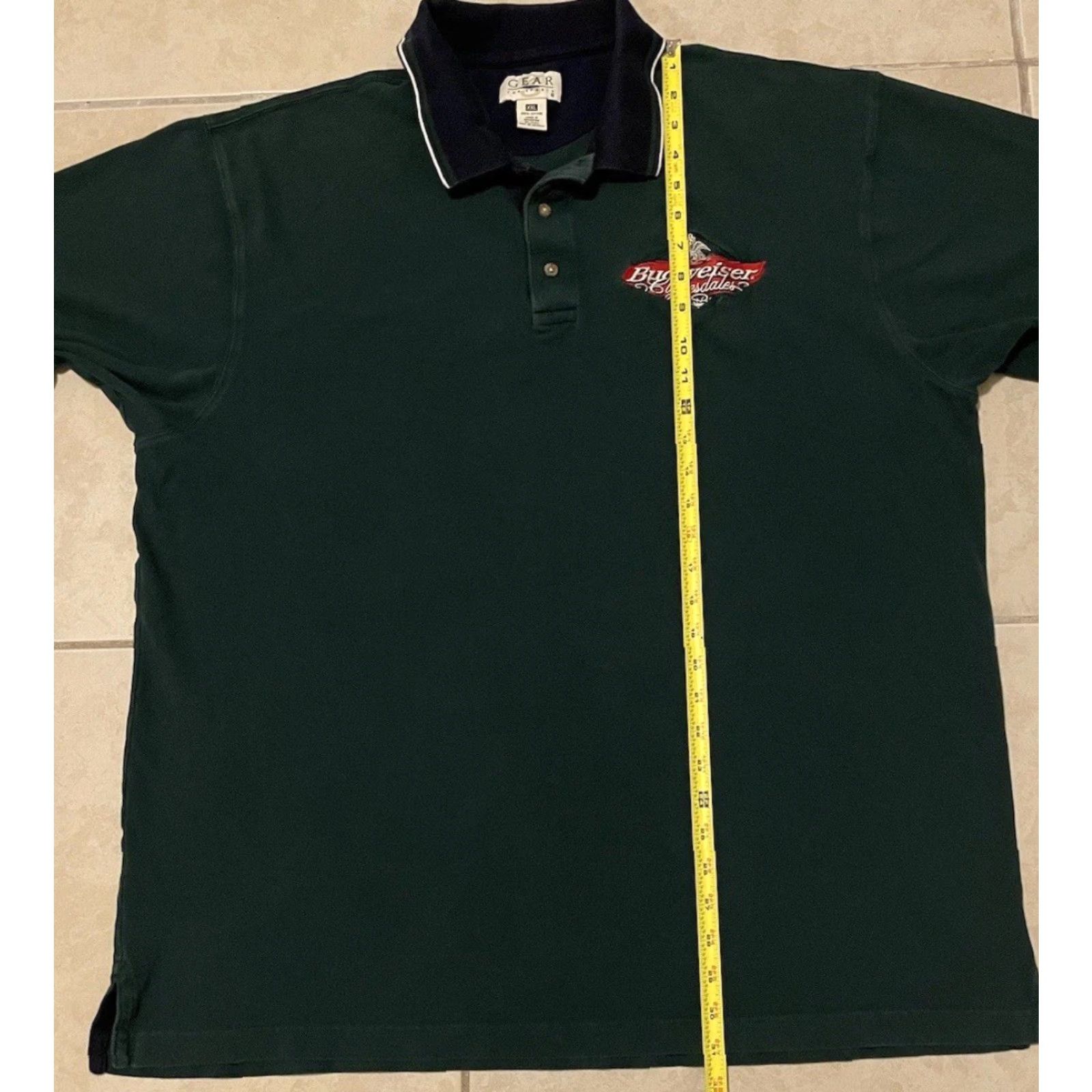 Budweiser Vtg Budweiser Clydesdales Polo Shirt Men XXL Green 90s Beer Bar Busch Grunge Horse Racing Size US XXL / EU 58 / 5 - 6 Thumbnail
