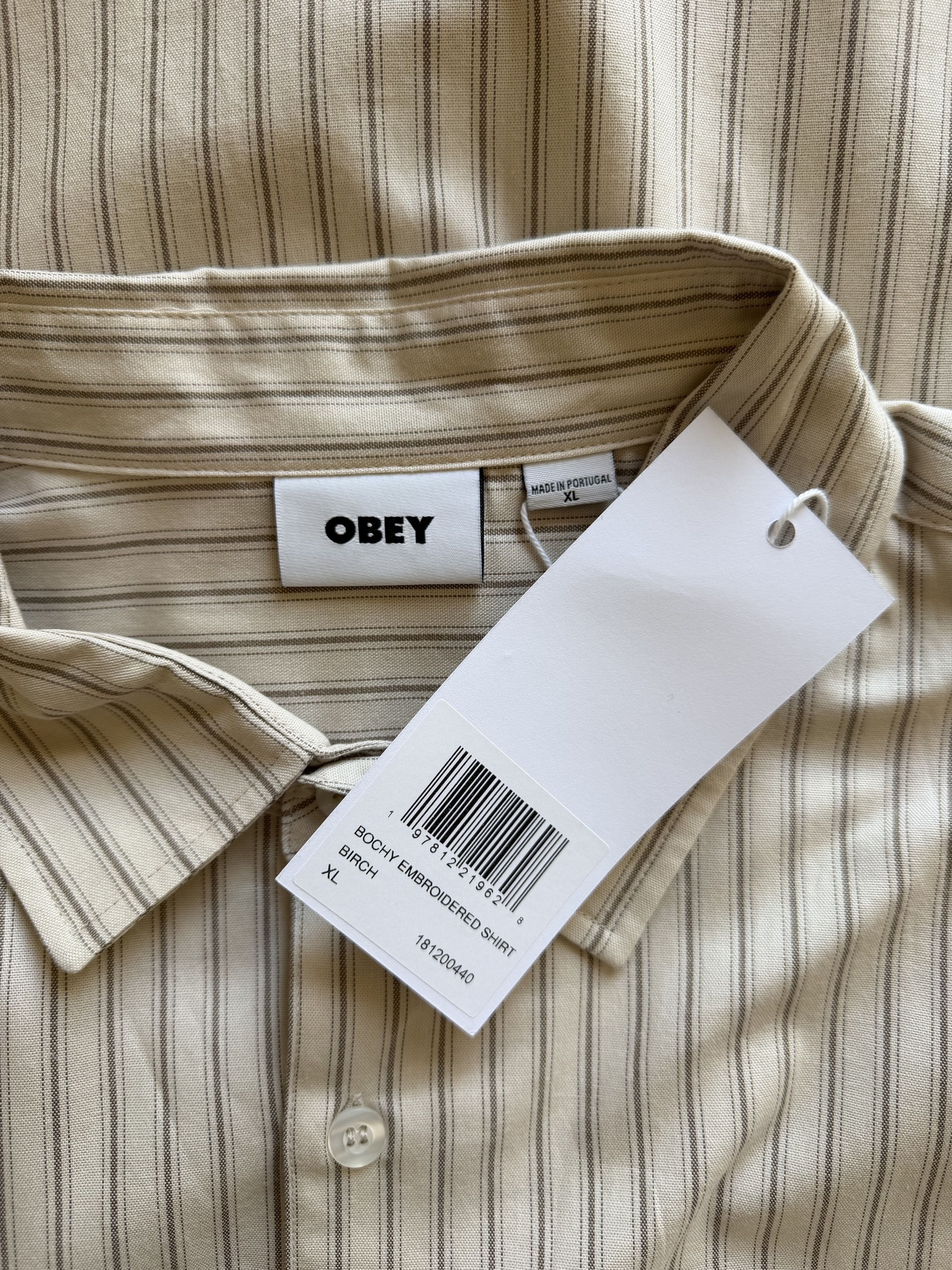 Paraboot Paraboot Obey Bochy Embroidered Button Up Shirt in Birch Size US XL / EU 56 / 4 - 7 Thumbnail