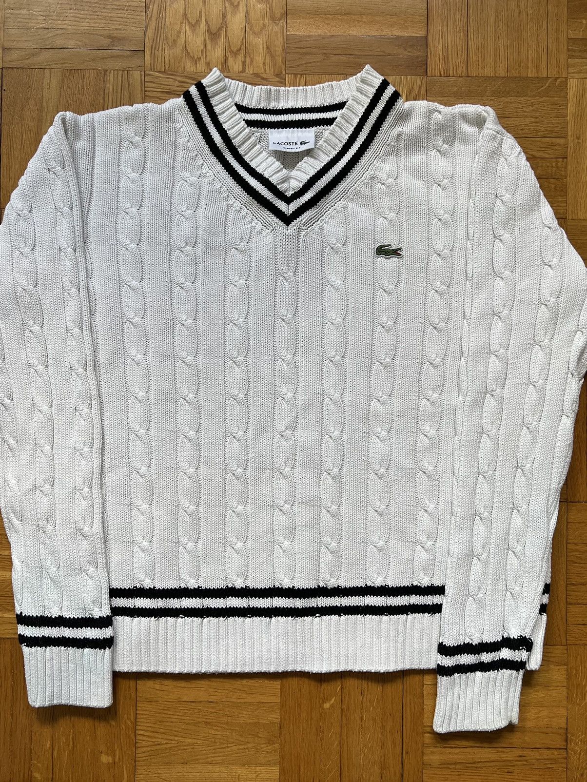 Lacoste Braid Sweater Lacoste White Small Logo Size US L / EU 52-54 / 3 - 4 Thumbnail