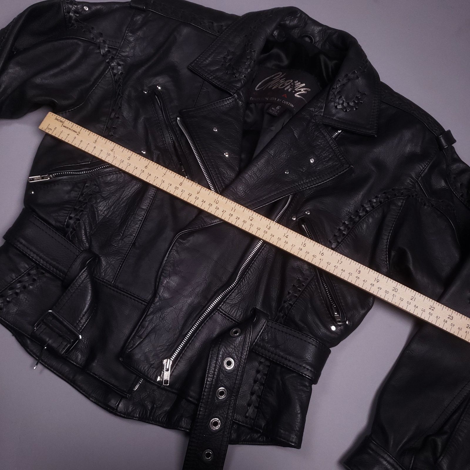 Vintage Vintage 80s Chrome Gear Womens Leather Jacket Size M / US 6-8 / IT 42-44 - 8 Thumbnail