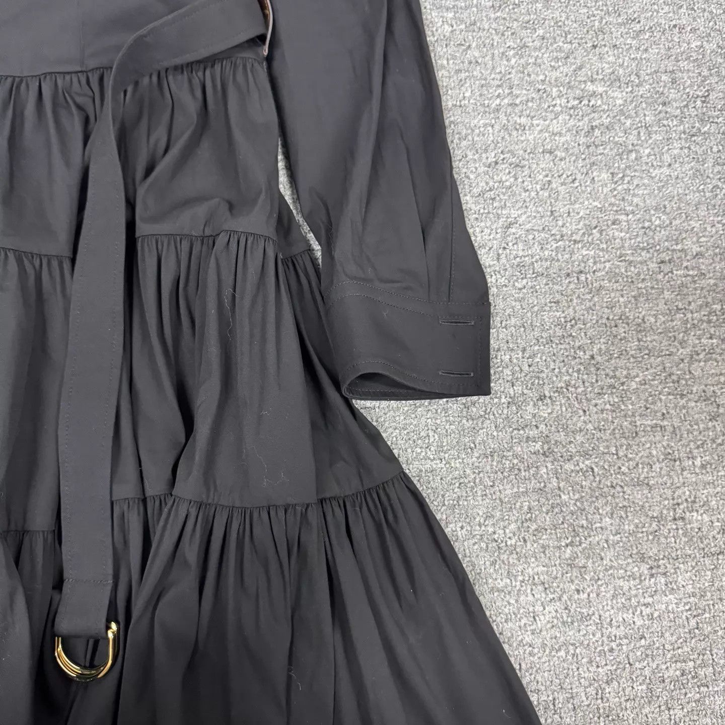 Louis Vuitton LV black waist-tie long-sleeve shirt dress 40 NWT Size M / US 6-8 / IT 42-44 - 3 Thumbnail