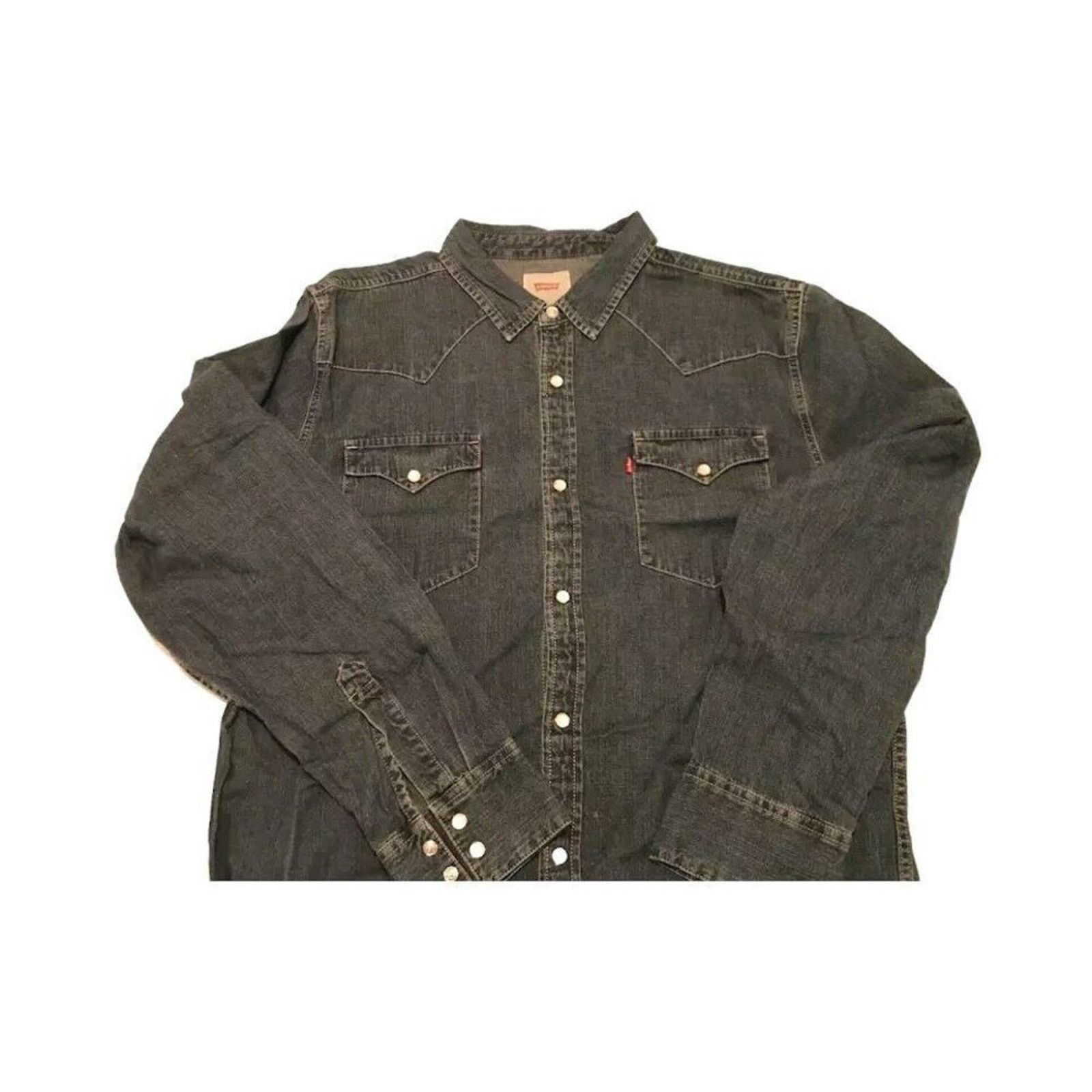 Levi's NWOT Levi's Men's Shirt Navy Blue Denim Long Button-Up L Size US L / EU 52-54 / 3 - 2 Thumbnail