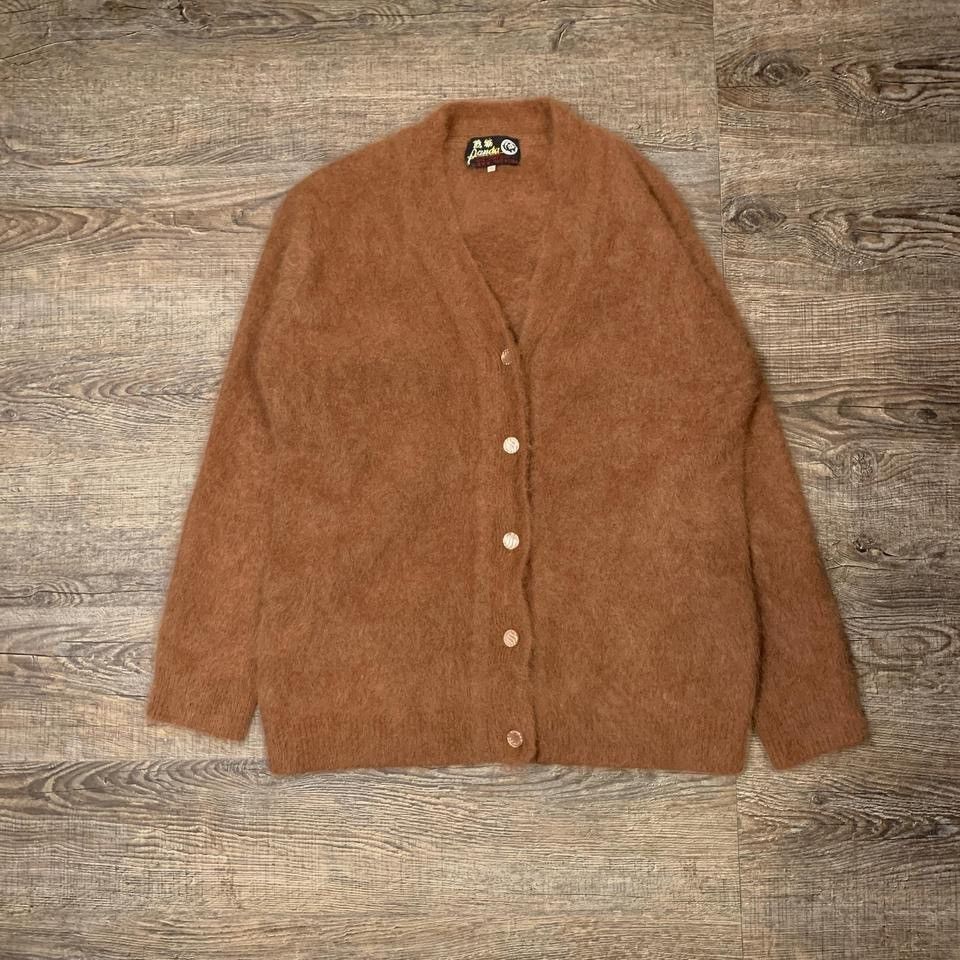 Vintage 60s 70s Kurt contain style brown mohair cardigan