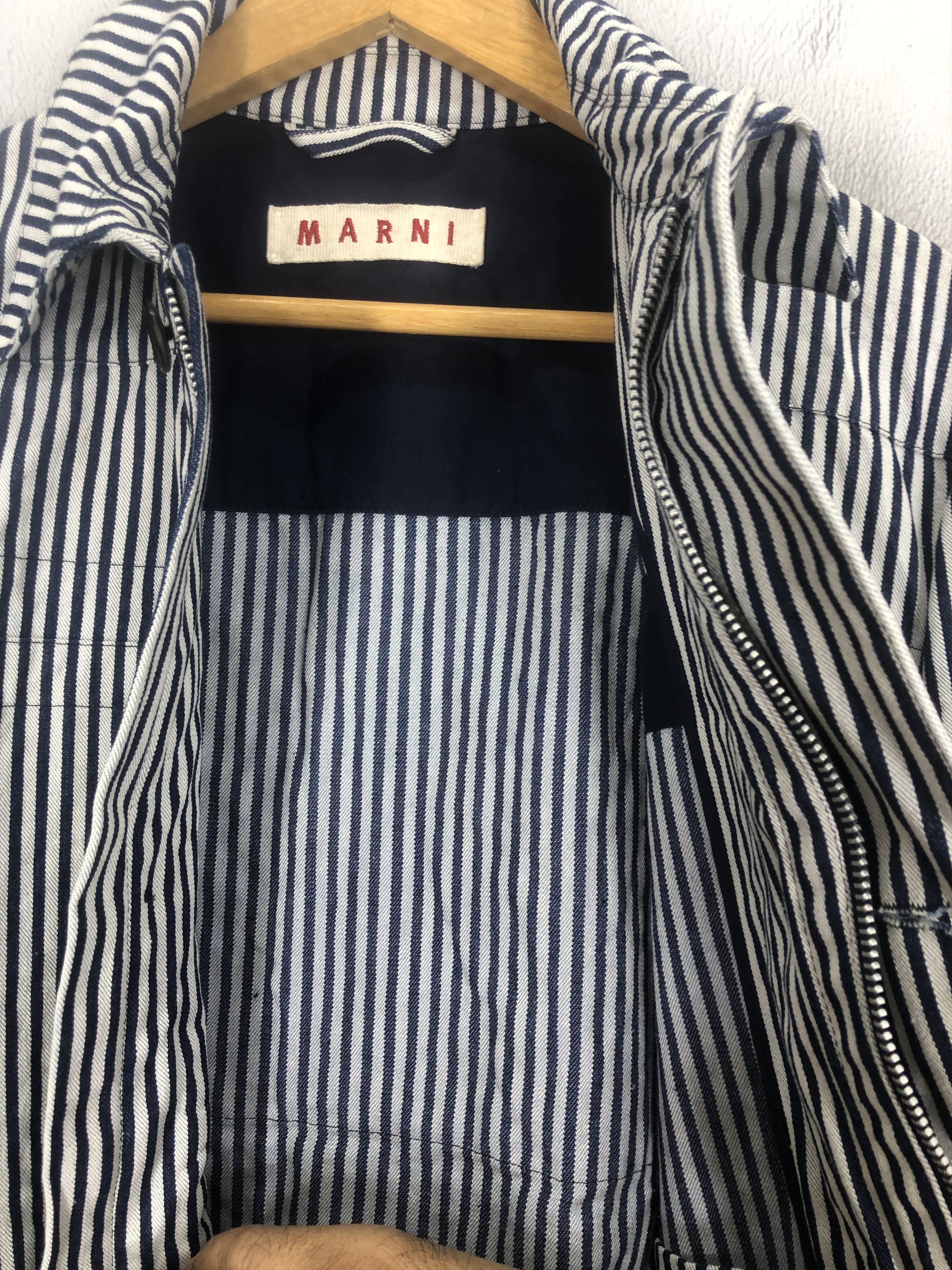 Marni MARNI Hickory Stripe Denime Jacket Size US M / EU 48-50 / 2 - 16 Thumbnail