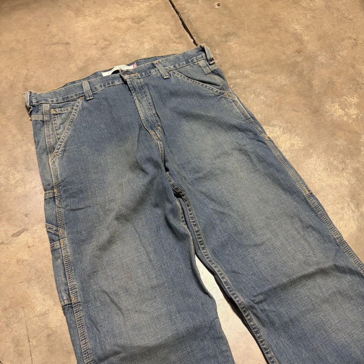 Levi's Vintage Levis Carpenter Jeans Baggy Denim Skater Faded Y2K Size US 34 / EU 50 - 4 Thumbnail