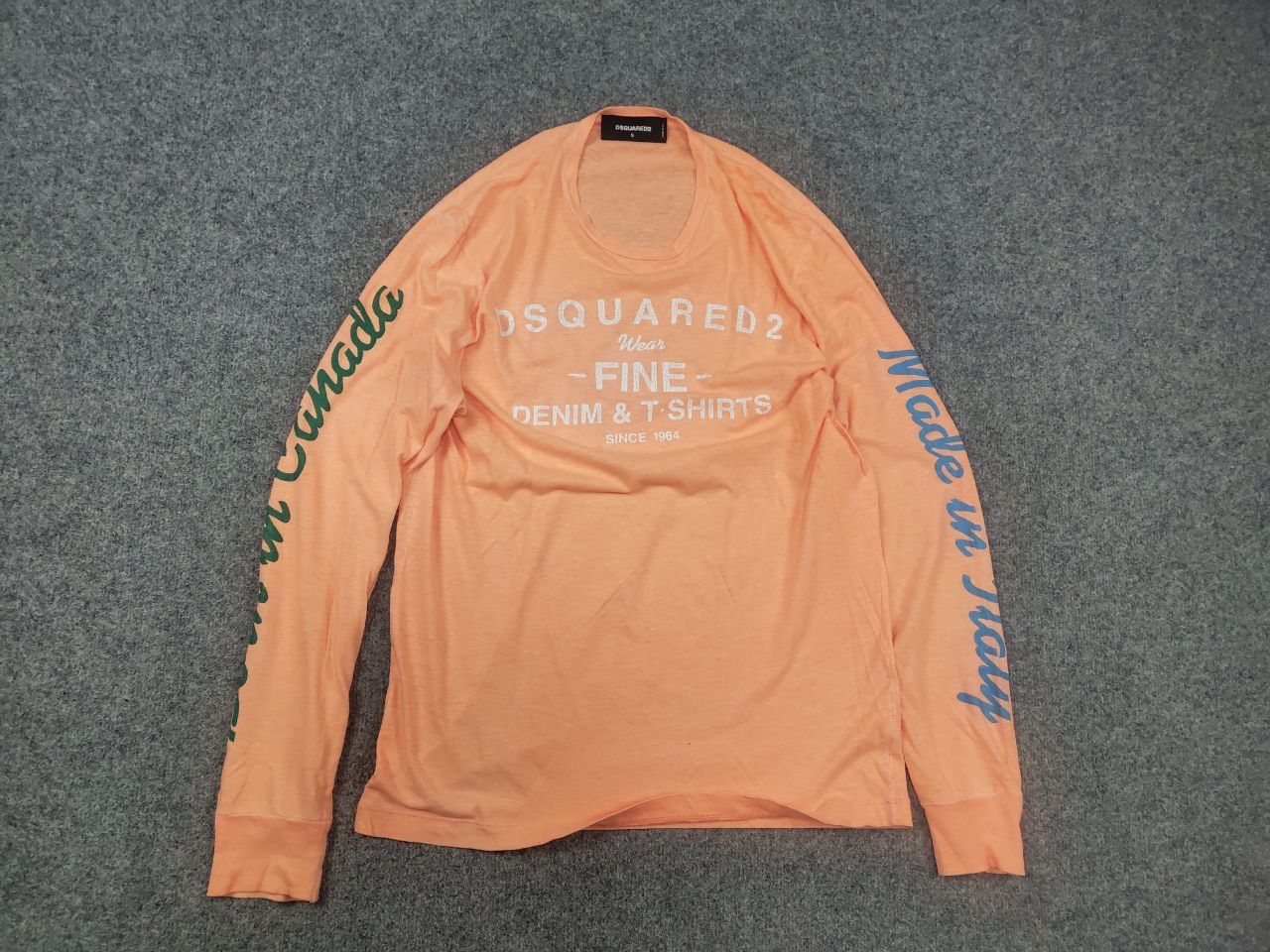 Dsquared2 Dsquared2 Design Peach Longsleeve Spellout Logo T-shirt Size US S / EU 44-46 / 1 - 7 Thumbnail