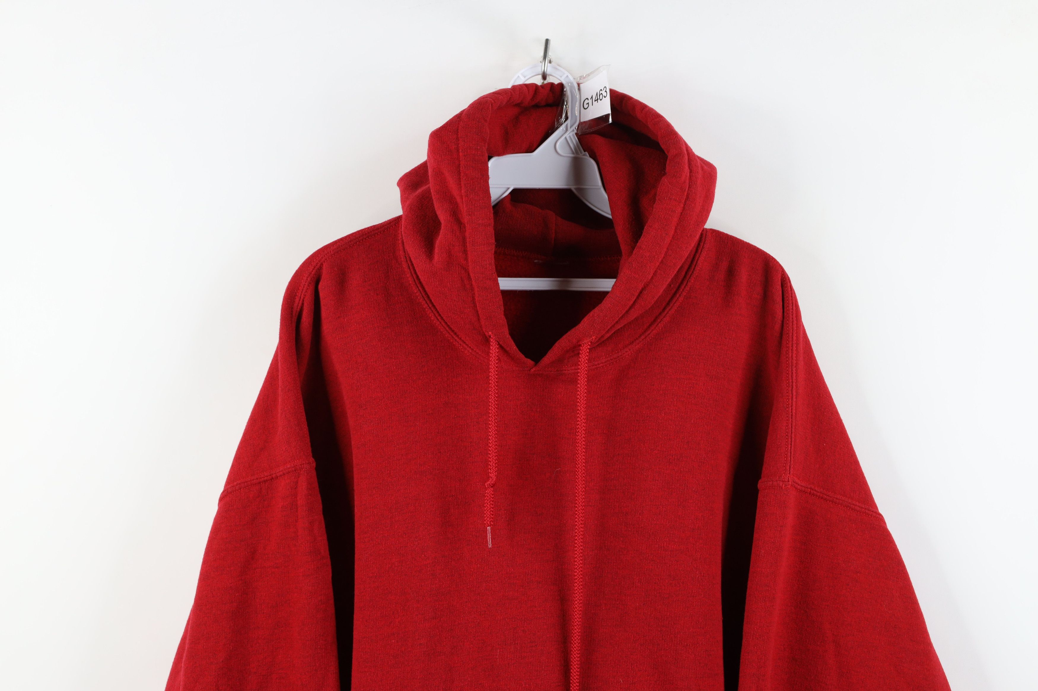 Vintage Vintage 90s Y2K Streetwear Hoodie Sweatshirt Heather Red Size US XXL / EU 58 / 5 - 2 Thumbnail