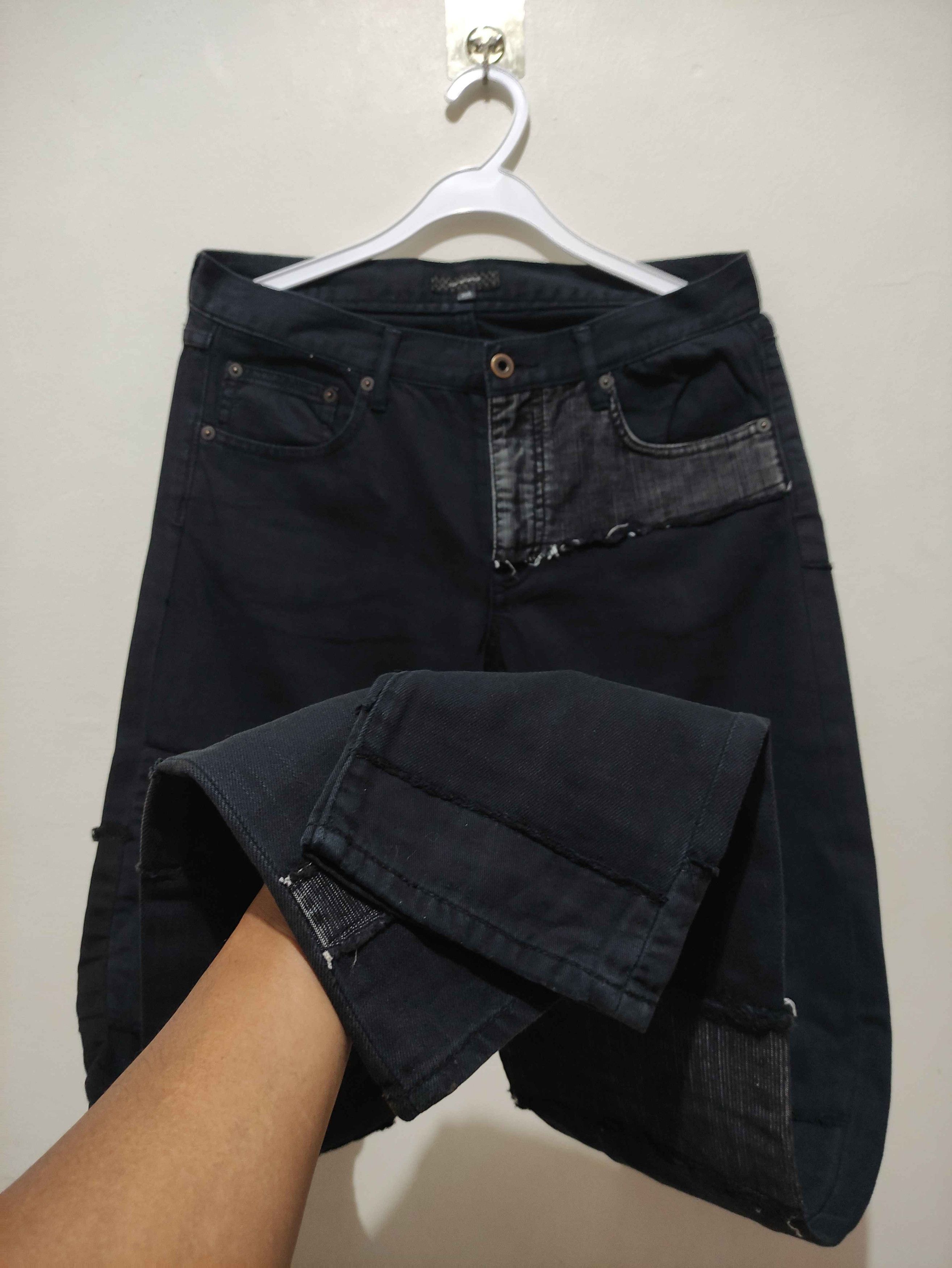 NANO universe Nano Universe Japanese Boro Patchwork Wash Distressed Denim Size US 31 - 17 Thumbnail