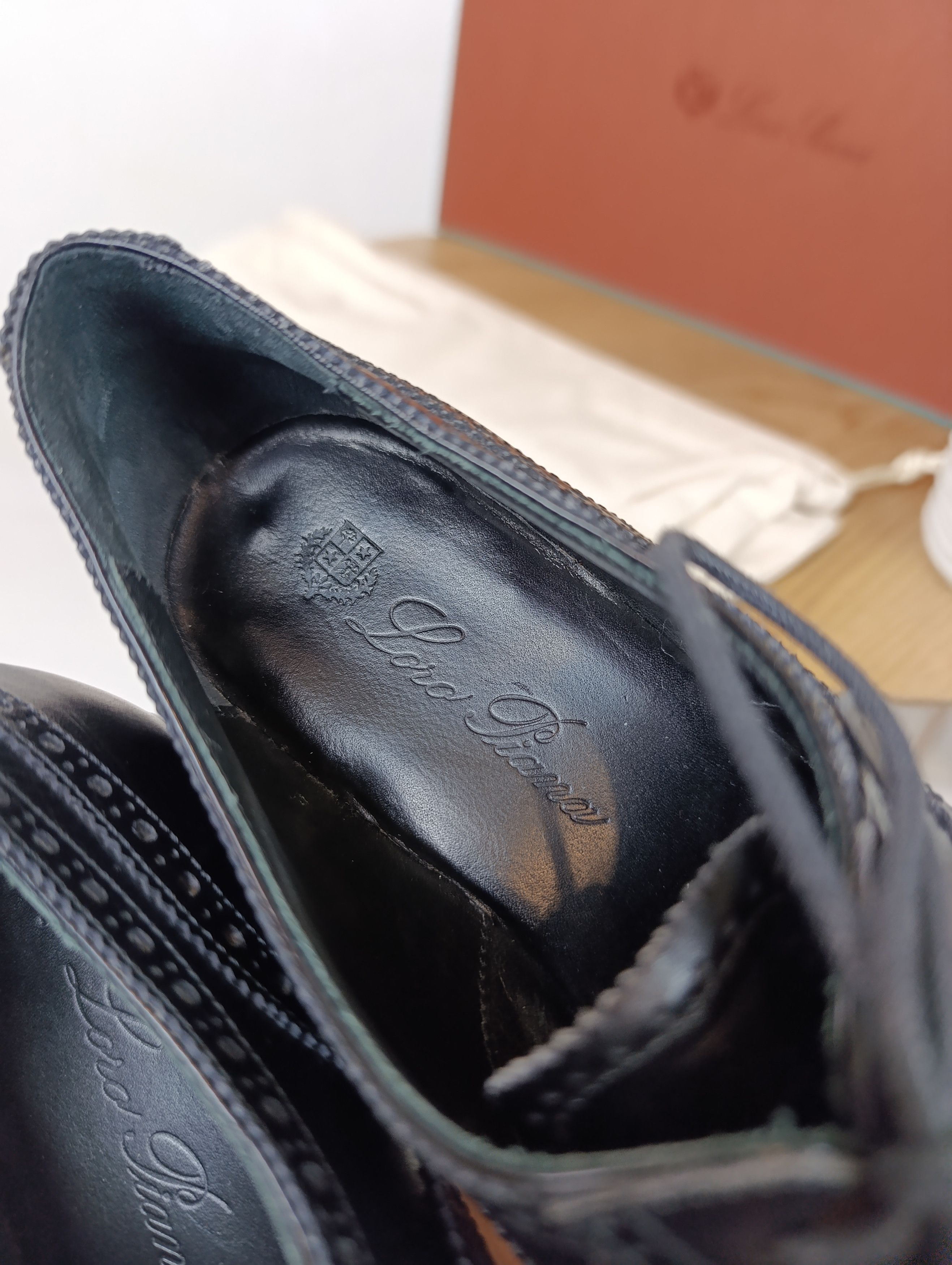 Loro Piana LORO PIANA WOMENS LEATHER OXFORD SHOES BLACK WALK Size US 8.5 / IT 38.5 - 17 Thumbnail