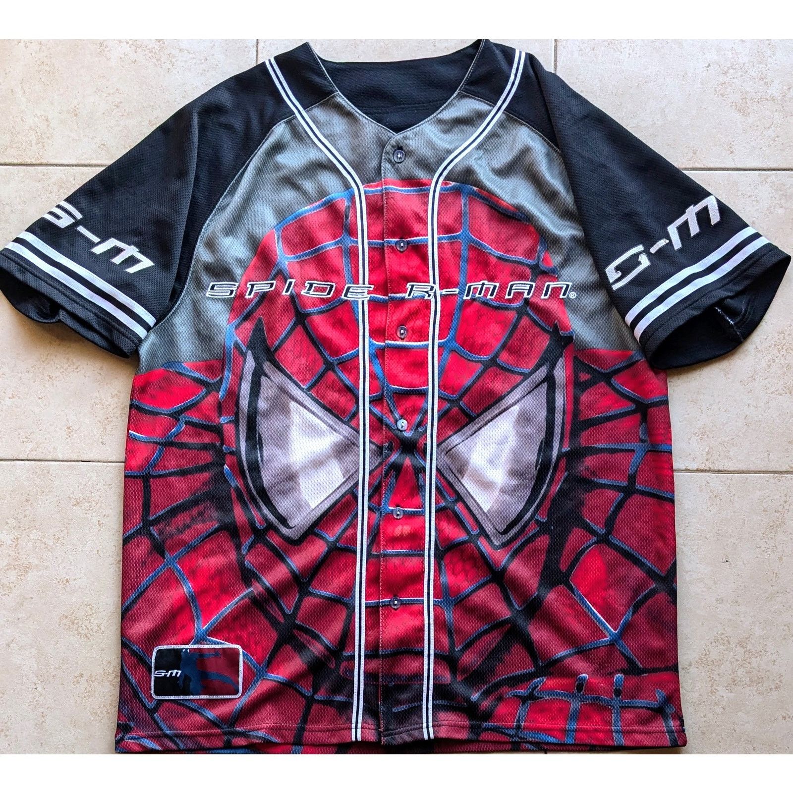 Marvel Comics × Spyder SPIDERMAN 2002 baseball AOP jersey black L Halloween vintage Size US L / EU 52-54 / 3 - 2 Thumbnail