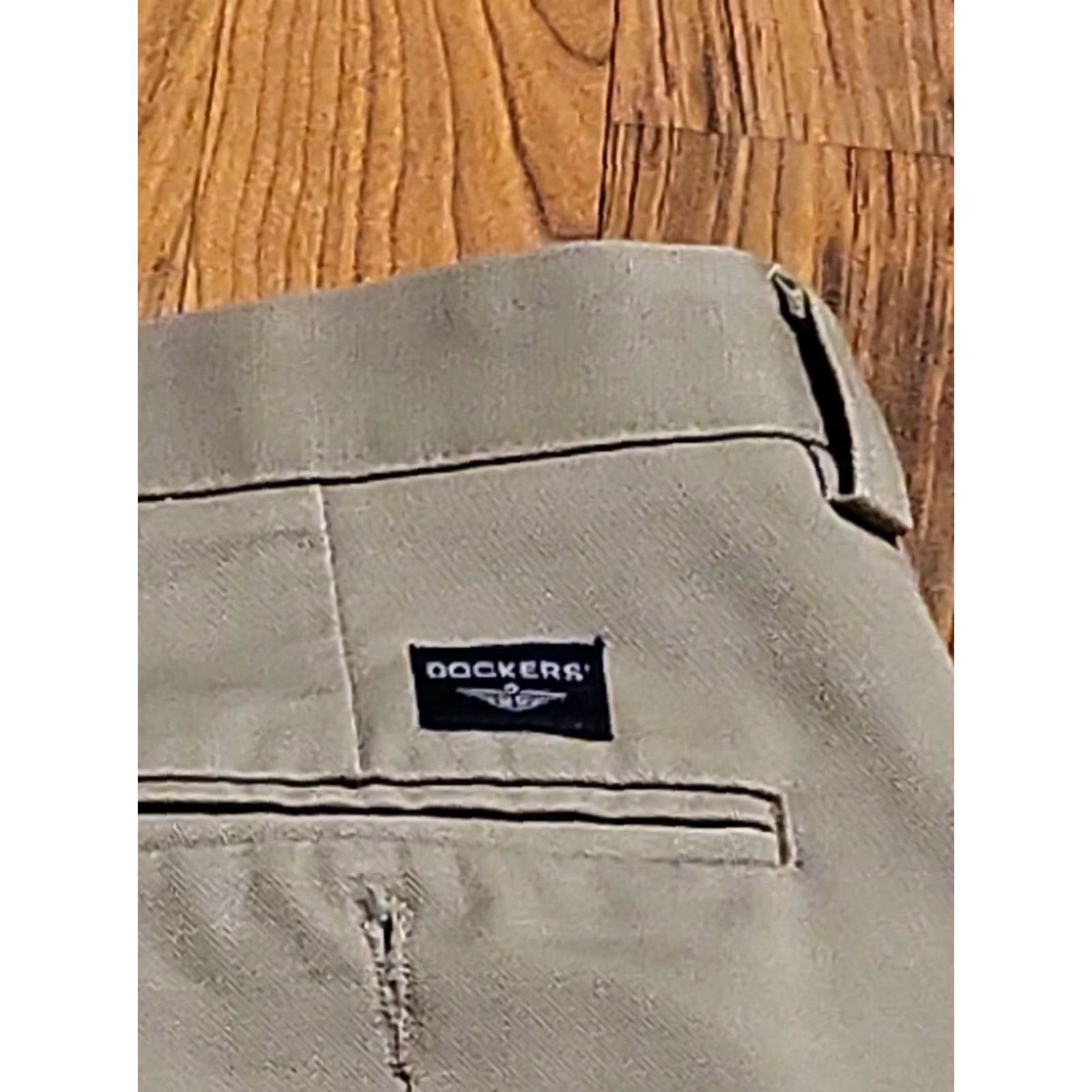 Dockers DOCKERS Individual Fit Stretch Waist Flat Front Chinos Pants 38" X 29" Beige Mens Regular Straight Cotton Flat Front Zip Button Size US 38 / EU 54 - 7 Thumbnail