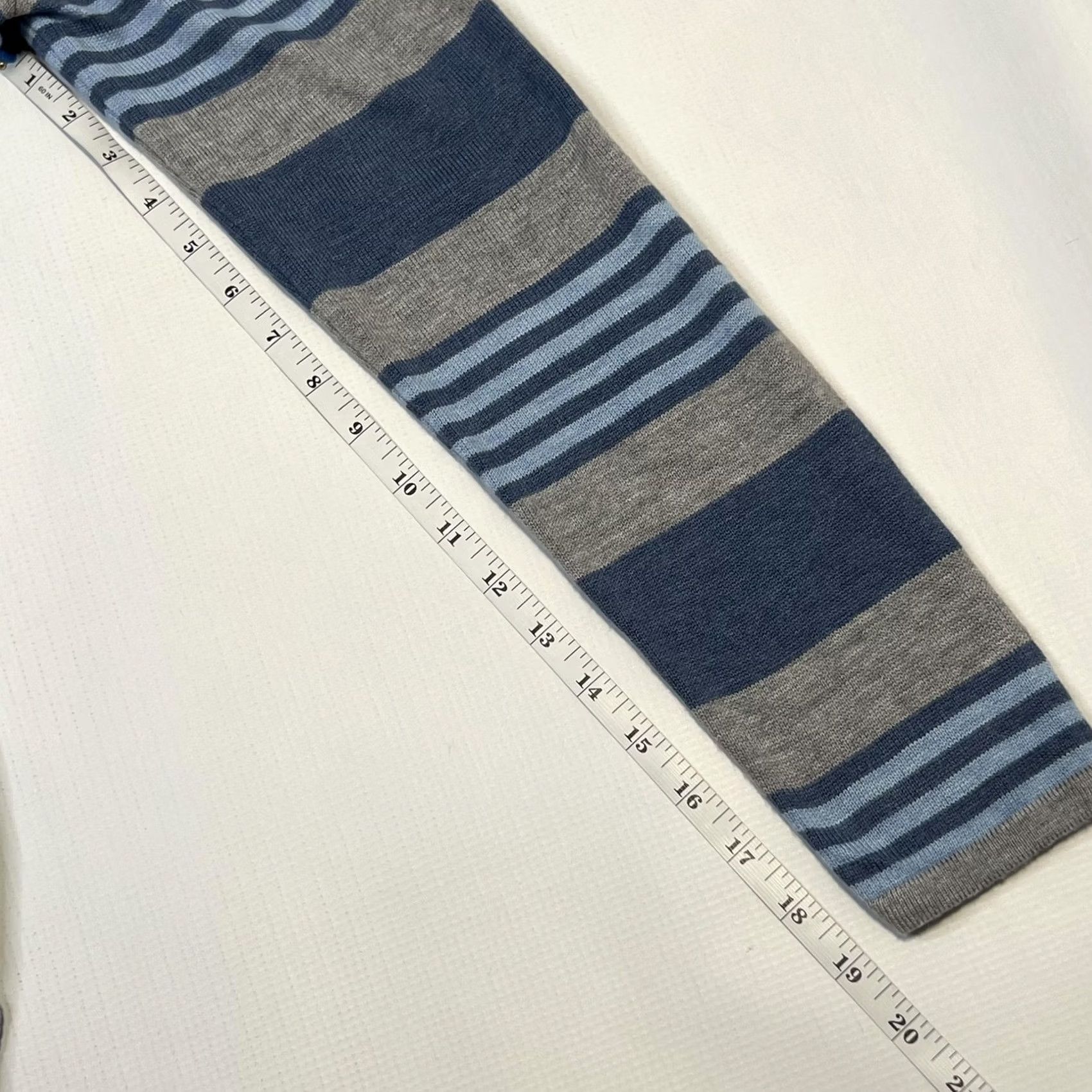 Vintage Laurie Felt Cardigan Womens M Blue Gray Striped Long Lightweight Pockets Size M / US 6-8 / IT 42-44 - 8 Thumbnail