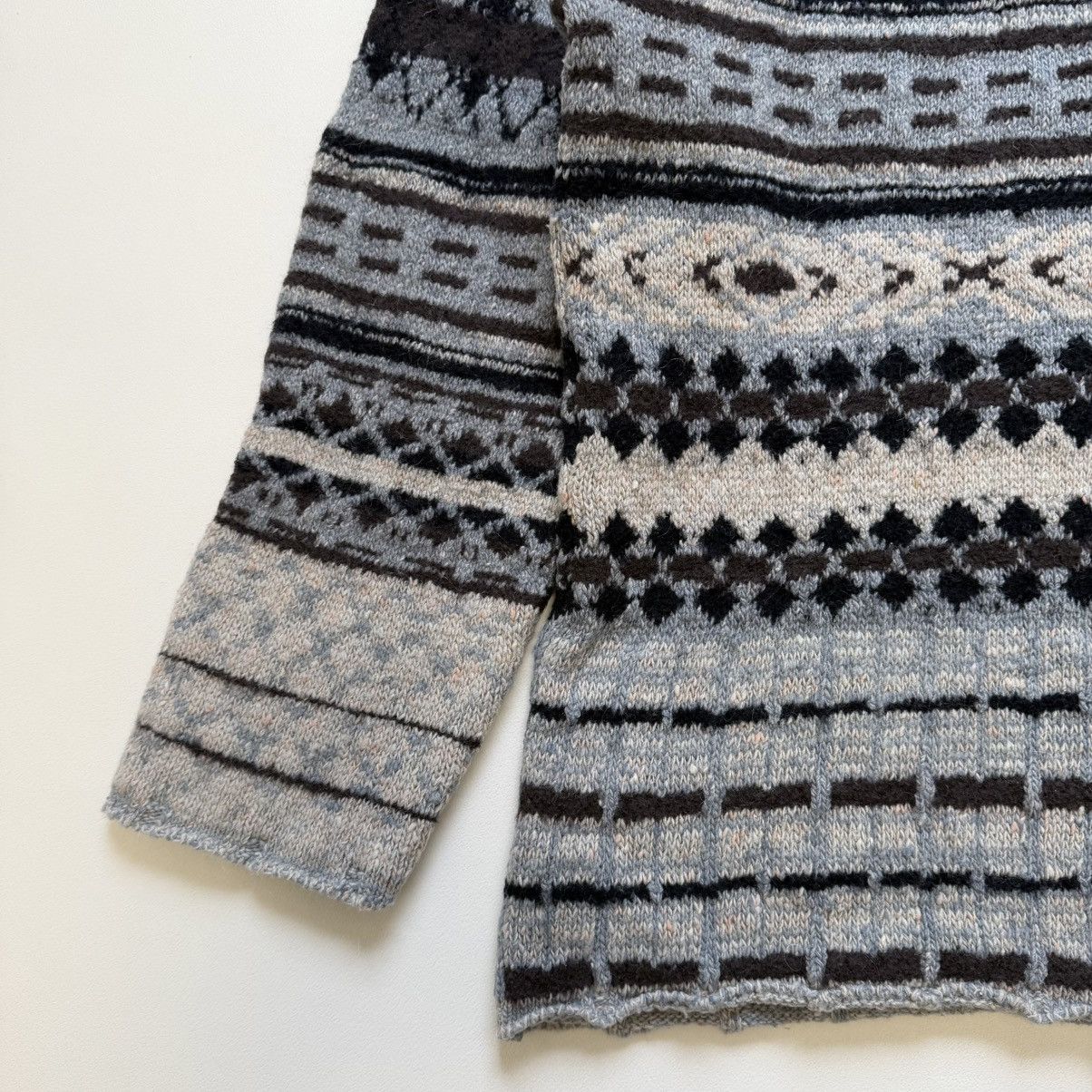Dries Van Noten Illusion Patterned Knit Wool Sweater Size US L / EU 52-54 / 3 - 14 Thumbnail