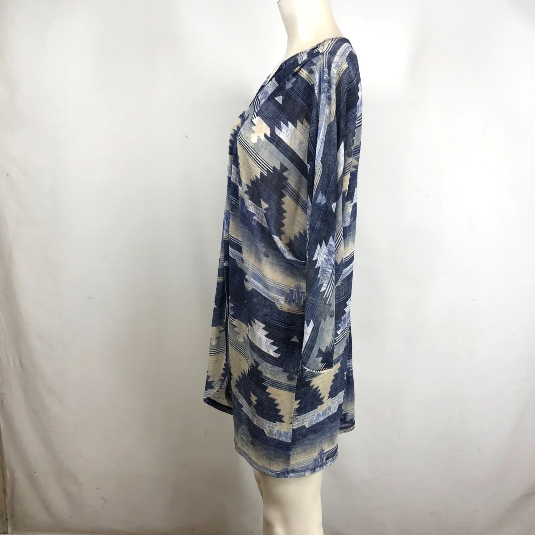 Vintage Eyeshadow Womens XL Blue Southwestern Aztec Open Front Lightweight Cardigan Size XL / US 12-14 / IT 48-50 - 6 Thumbnail