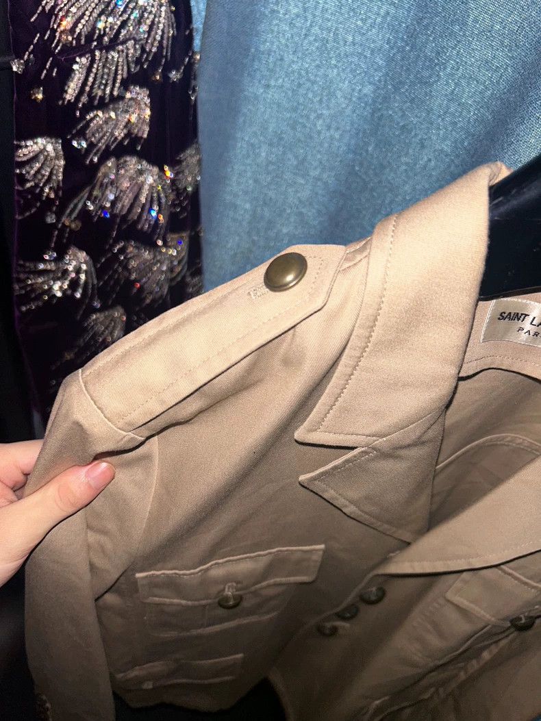 Yves Saint Laurent Saint Laruent 15SS Khaki Safari Jacket 2502-Nextarrow Size US S / EU 44-46 / 1 - 2 Thumbnail