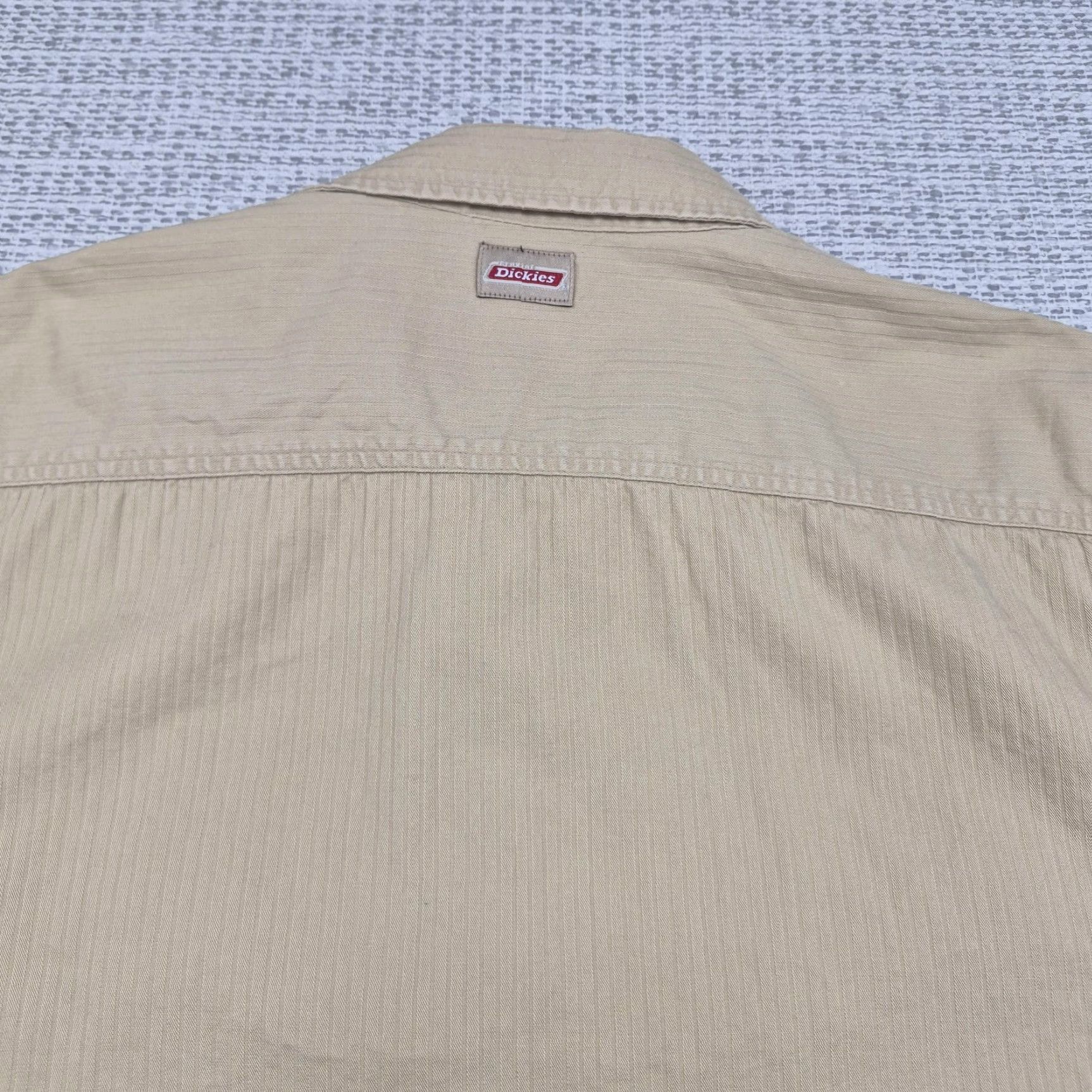 Dickies Dickies Shirt Mens 2XL Button-Up Beige Stripe Short Sleeve Workwear Casual Camp Shirt Size US XXL / EU 58 / 5 - 7 Thumbnail