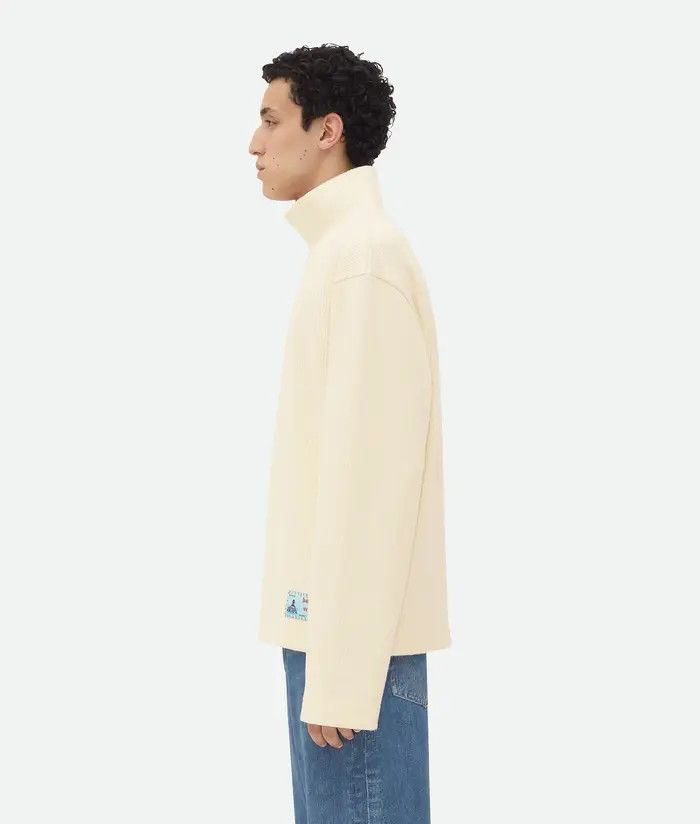 Balenciaga o1bcso1str0725 Cotton Rib T-Shirt With Label in Cream Size US XS / EU 42 / 0 - 2 Thumbnail