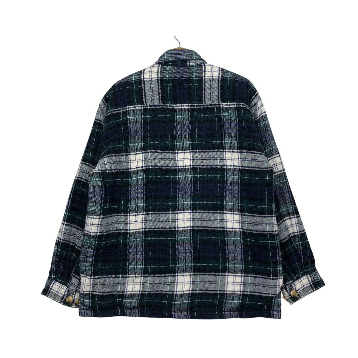 Japanese Brand 📌Vintage Button Jacket Dadge Tartan Design Sherpa Lining Size US L / EU 52-54 / 3 - 9 Thumbnail