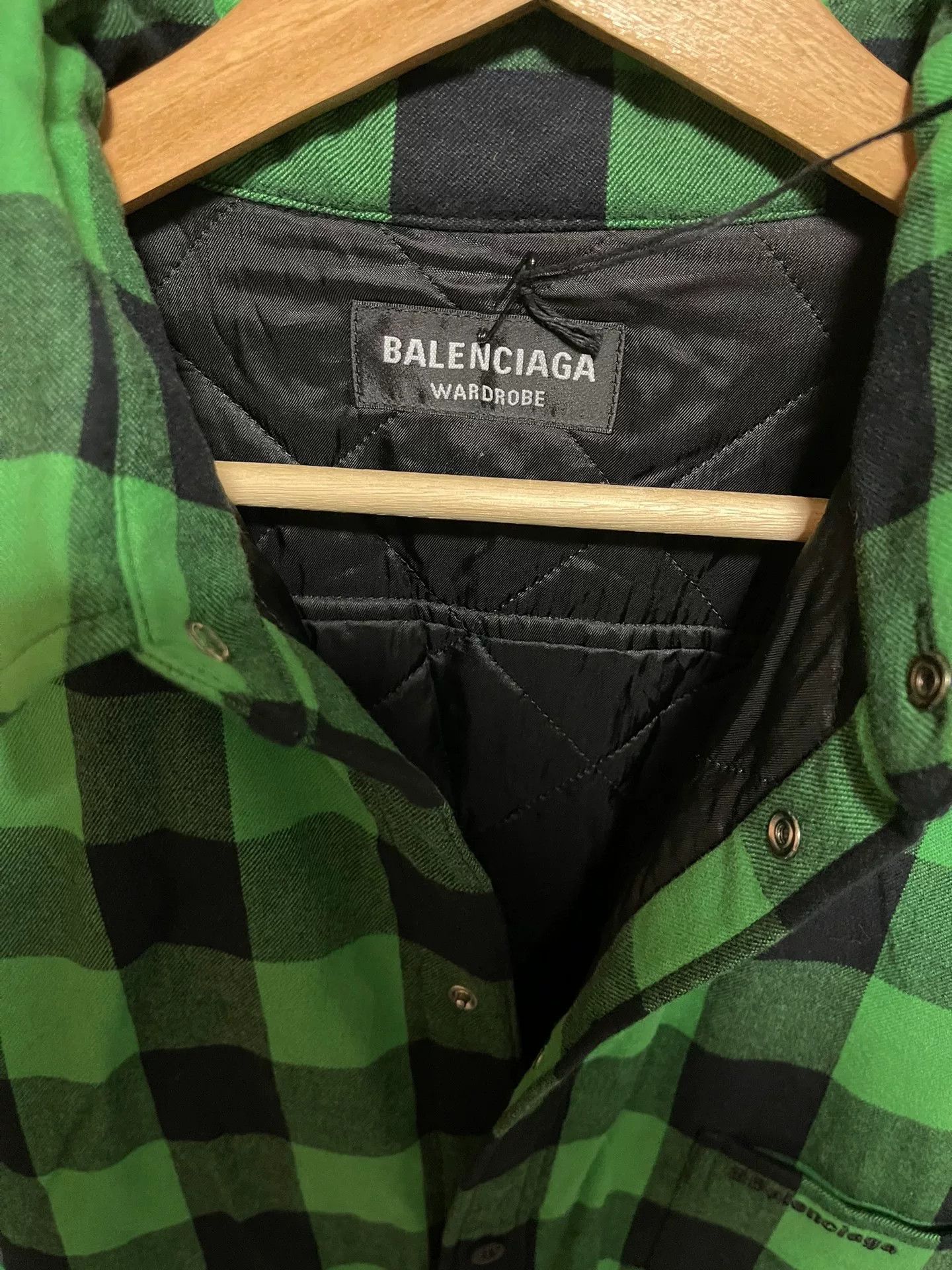 Balenciaga balenciaga green plaid long sleeve shirt Size US L / EU 52-54 / 3 - 4 Thumbnail