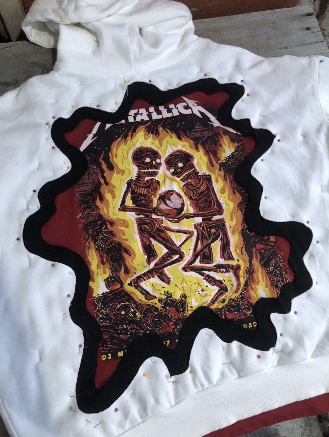 Designer × Japanese Brand × Vintage REWORKED METALLICA SKELETON HOODIE Size US L / EU 52-54 / 3 - 8 Thumbnail