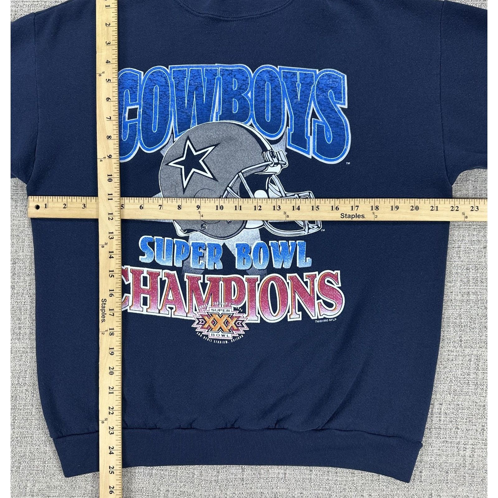 Tultex Dallas Cowboys Sweatshirt Sz L Super Bowl XXX Tultex Helmet Size US L / EU 52-54 / 3 - 3 Thumbnail