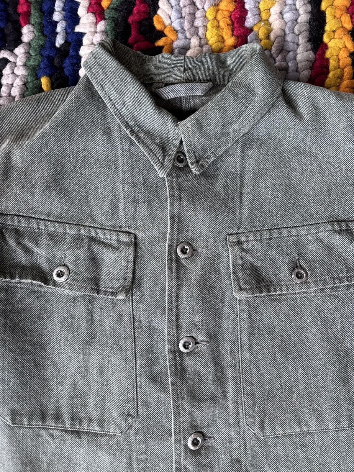 Vintage 1960s Swiss Military Denim Jacket Size US L / EU 52-54 / 3 - 3 Thumbnail