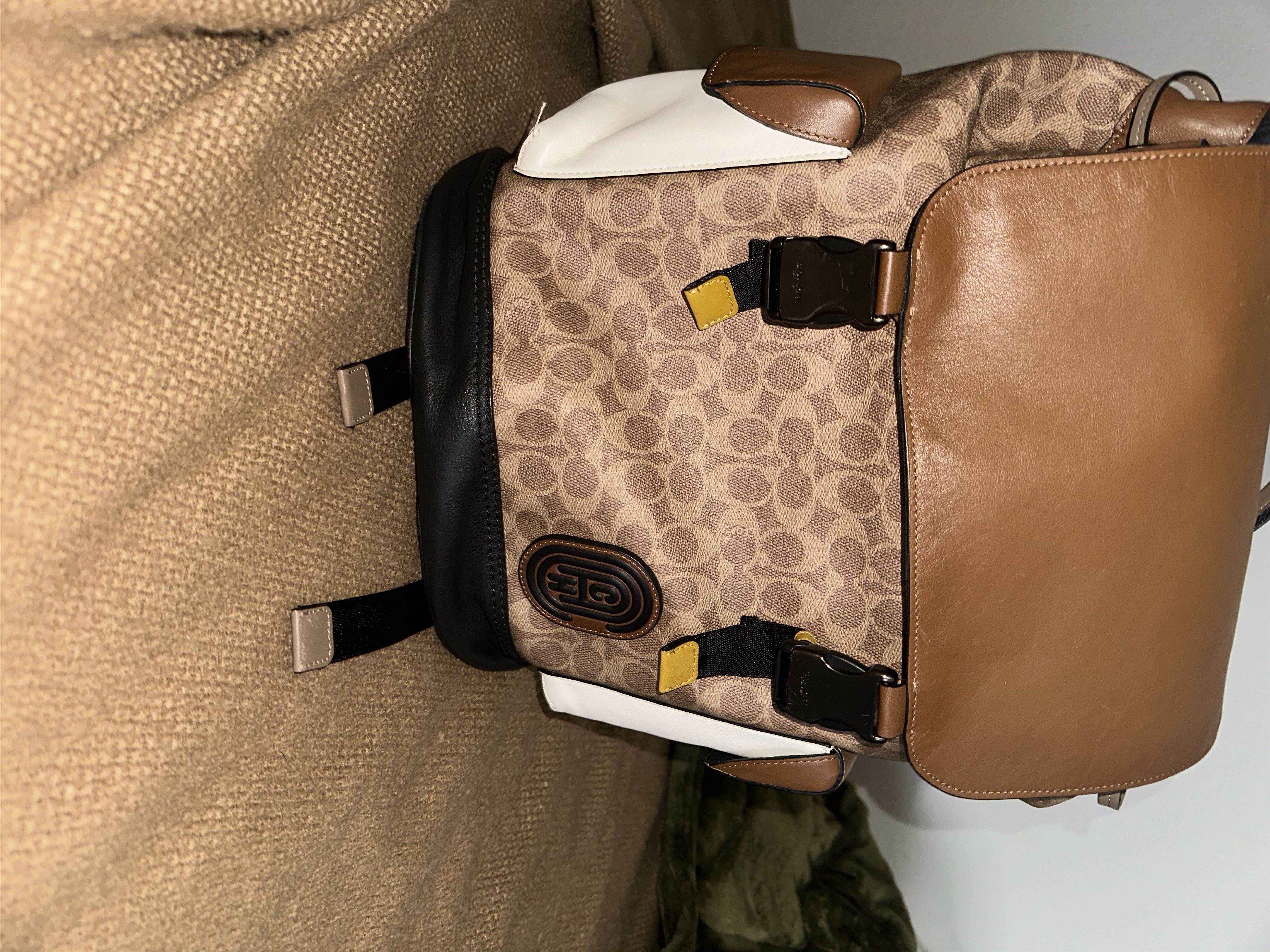 image of Coach Backpack in Black/Tan, Men's