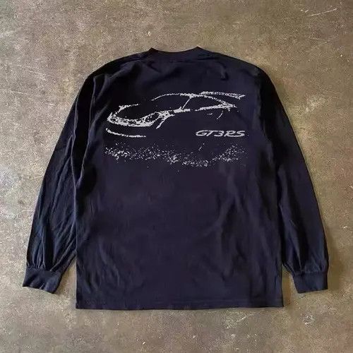 Japanese Brand Black casual retro GTR car pattern long sleeve t-shirt Size US L / EU 52-54 / 3 - 3 Thumbnail
