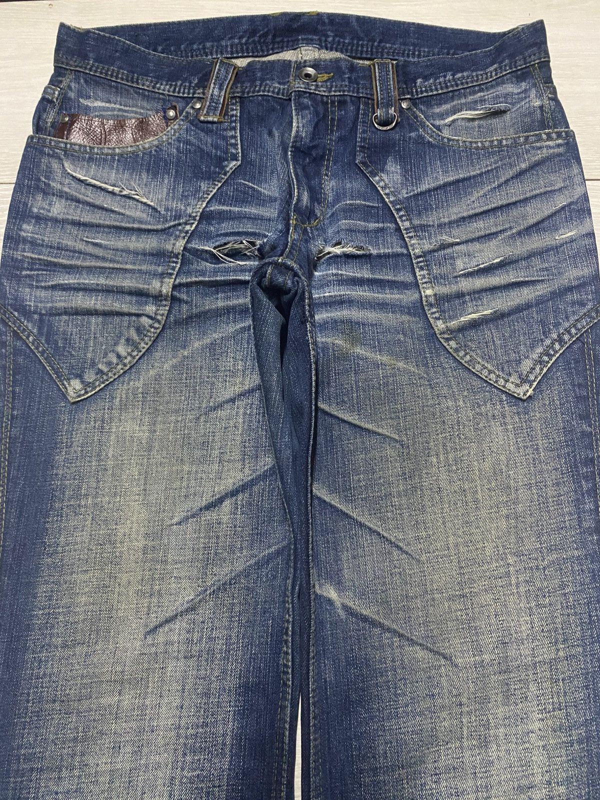 If Six Was Nine Vintage Nicole Club For Men Distressed BootCut Flare Jeans Size US 33 - 3 Thumbnail