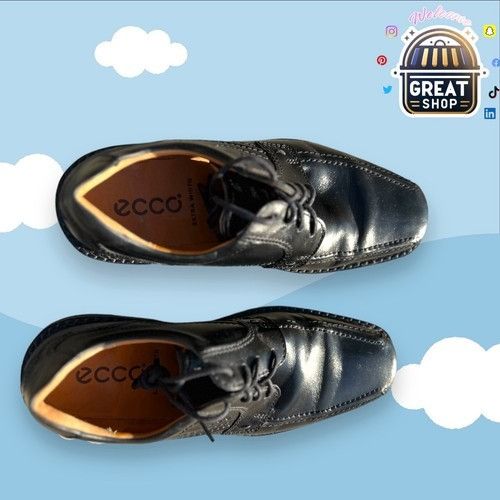Ecco Ecco Oxford Men’s Size EU 41 US 7.5 Black Leather Lace Up Co Size US 7.5 / EU 40-41 - 4 Thumbnail