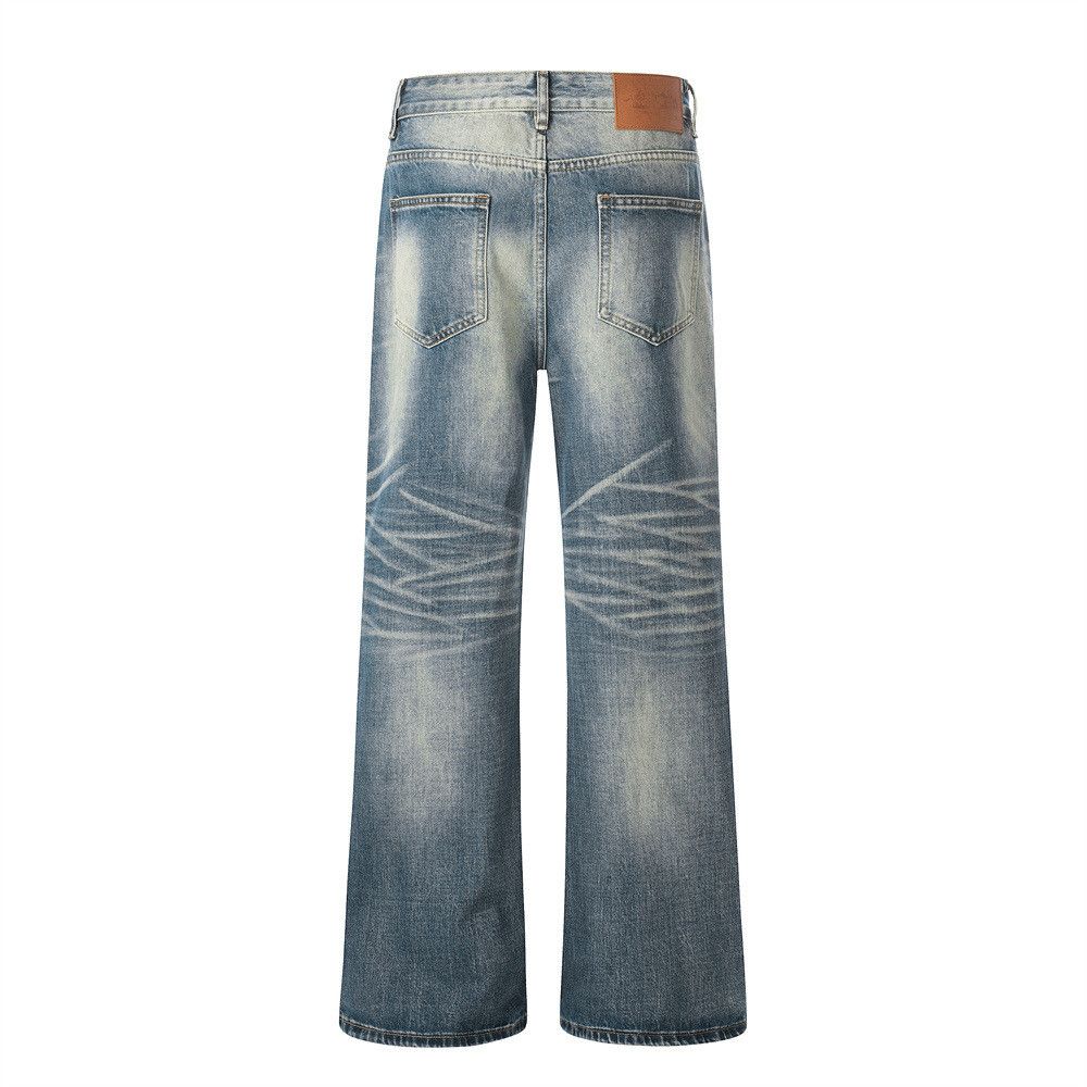 Japanese Brand High street men's wide-leg washed distressed jeans Size US 32 / EU 48 - 2 Thumbnail