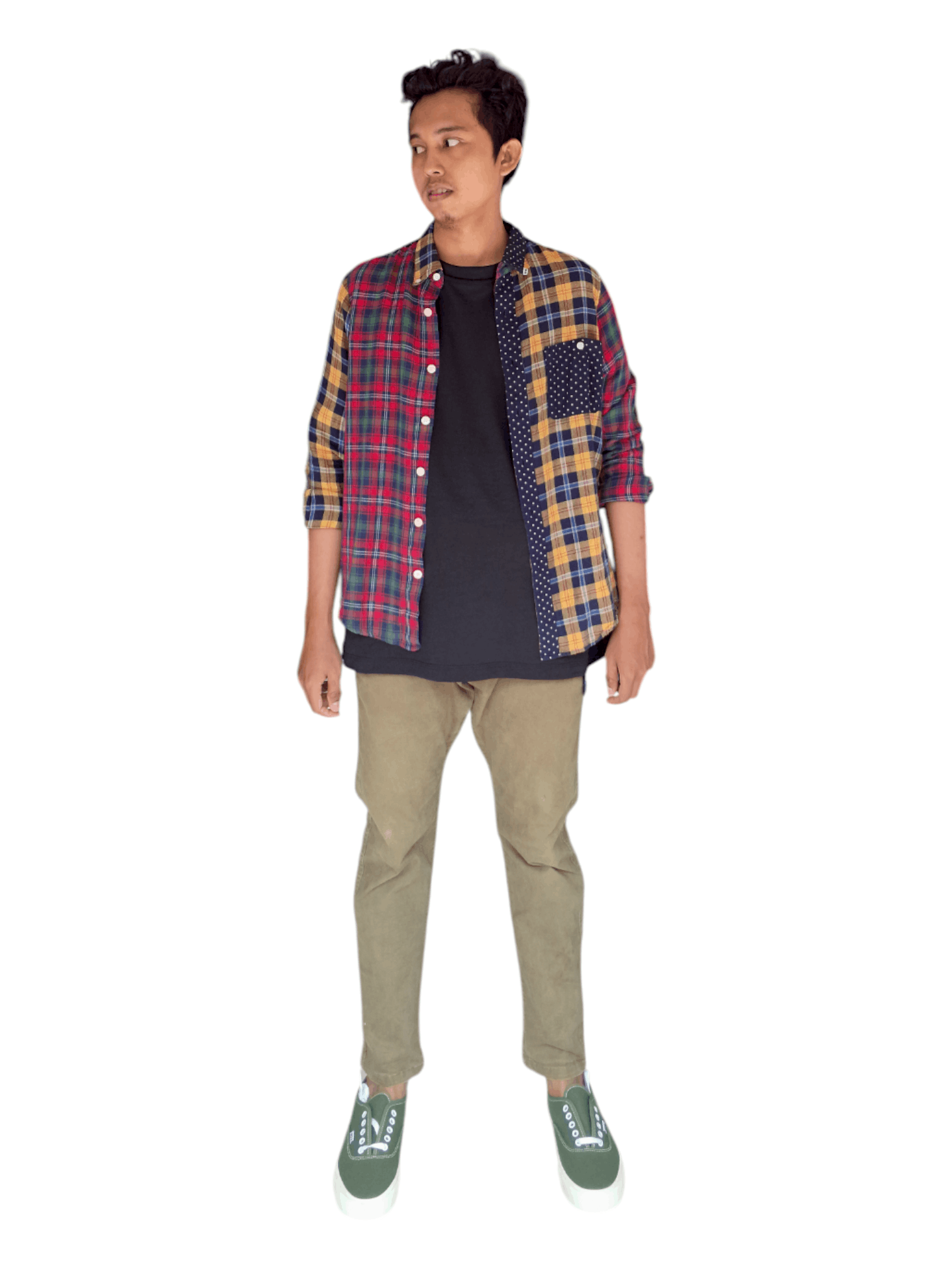 Ne-Net Ne-net issey miyake multicolor patchwork plaid flannel shirt Size US M / EU 48-50 / 2 - 9 Thumbnail