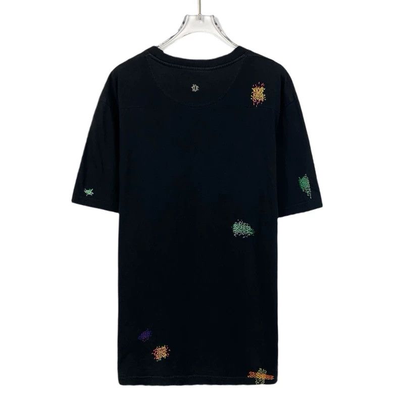 Dior Dior Black pattern embroidered round-neck cotton short-slee Size US XS / EU 42 / 0 - 2 Thumbnail