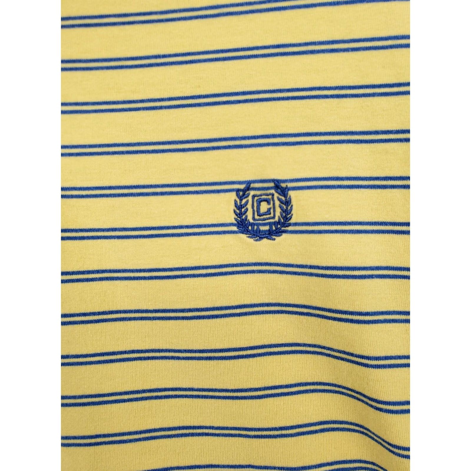 Chaps Chaps Polo Shirt Mens XL Yellow Button Short Sleeve Striped Cotton Casual Size US XL / EU 56 / 4 - 7 Thumbnail