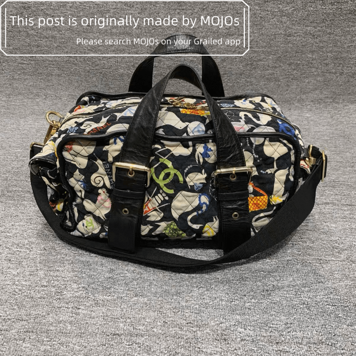 Chanel Chanel Vintage Canvas Full Print Gym Bag mojos174129 Size ONE SIZE - 1 Thumbnail
