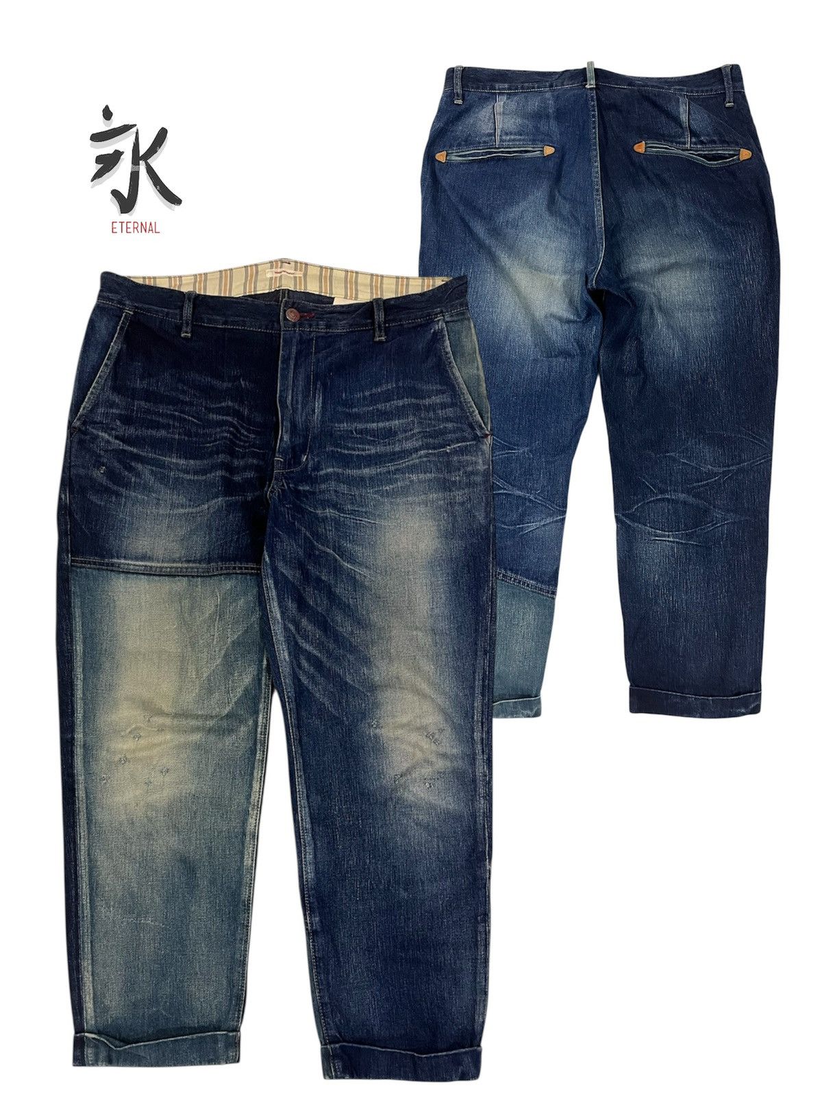 Eternal Japanese Eternal patch Denim Trouser Pants Size 34 Size US 34 / EU 50 - 1 Thumbnail