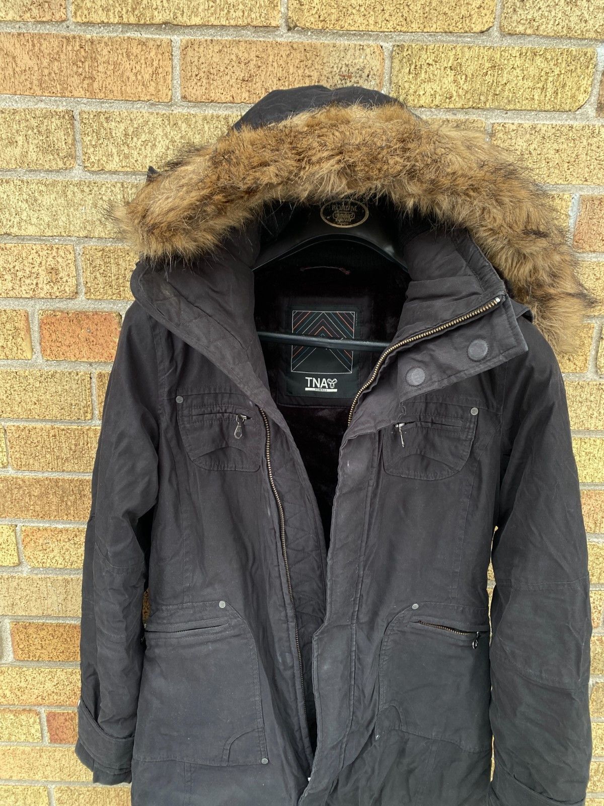 TNA TNA Verbier Parka Jacket XS Black Fur Trim Coat Size XS / US 0-2 / IT 36-38 - 6 Thumbnail