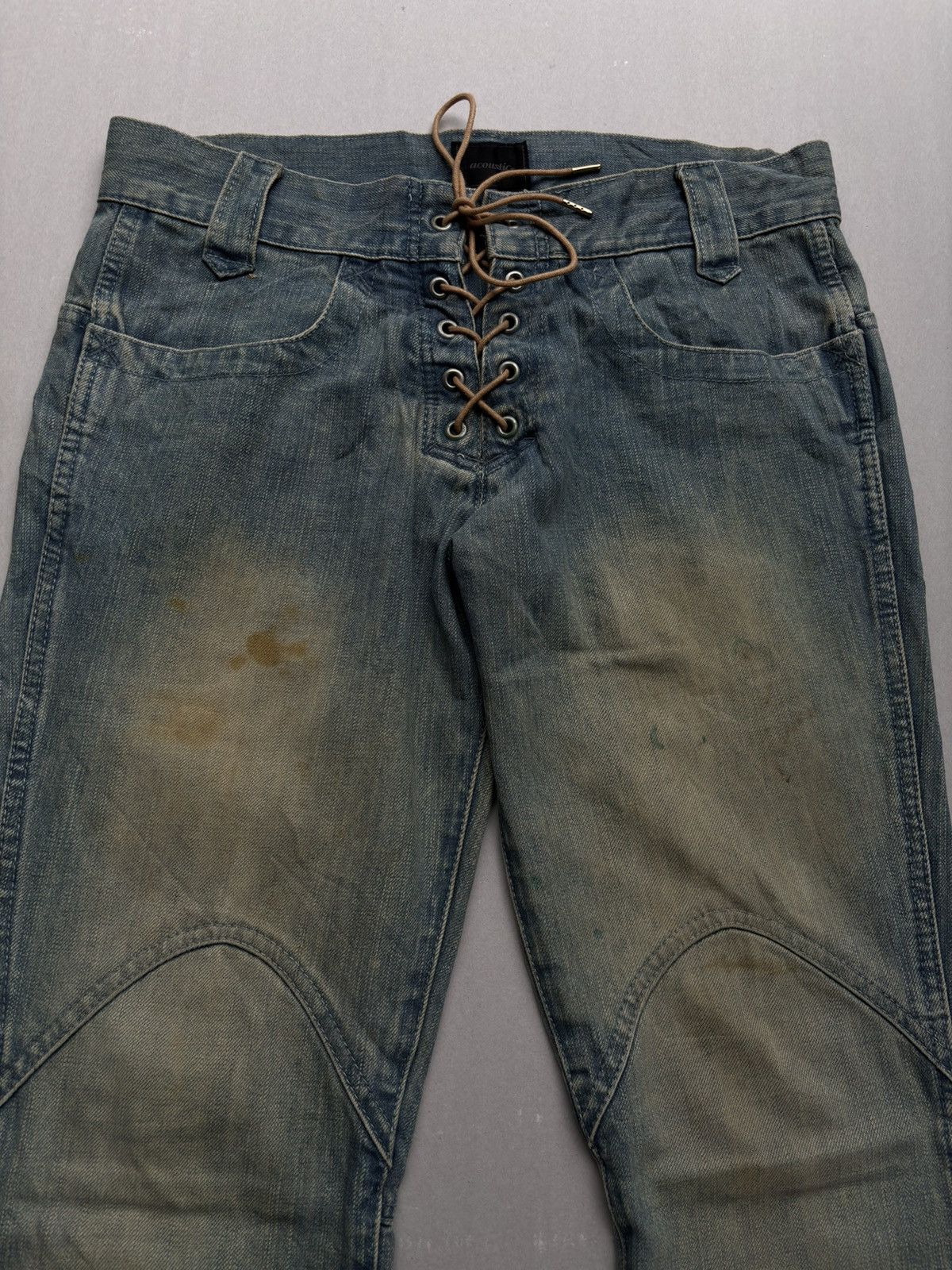 Japanese Brand ACOUSTIC lace-up flare jeans Size US 29 - 2 Thumbnail