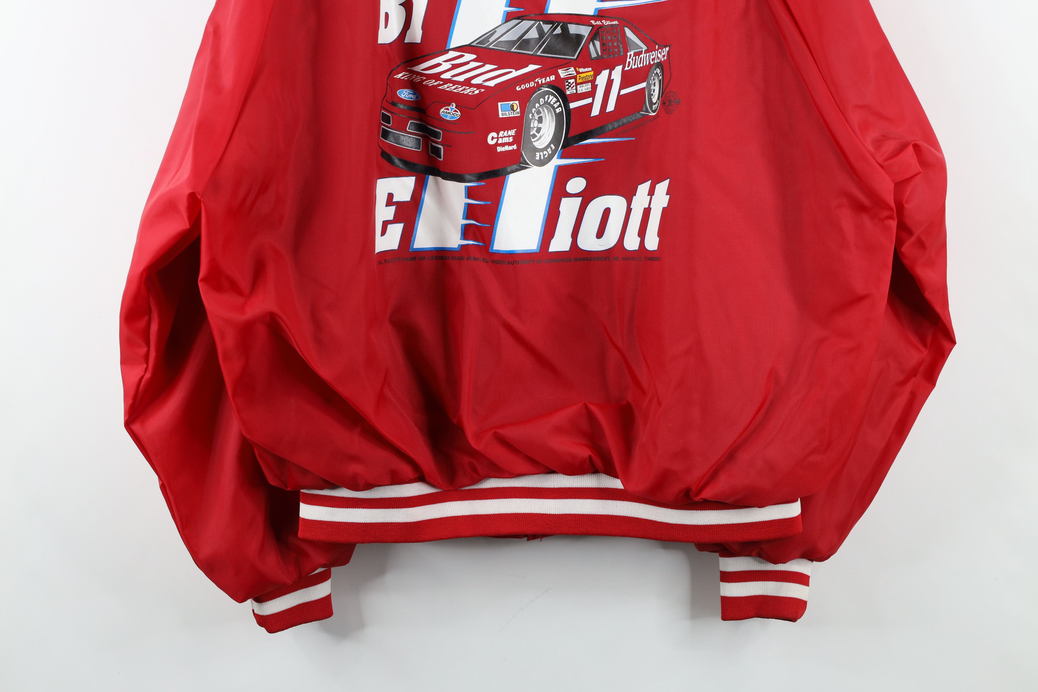 Vintage Vintage 90s NASCAR Bill Elliott Racing Bomber Jacket Red USA Size US XL / EU 56 / 4 - 16 Thumbnail