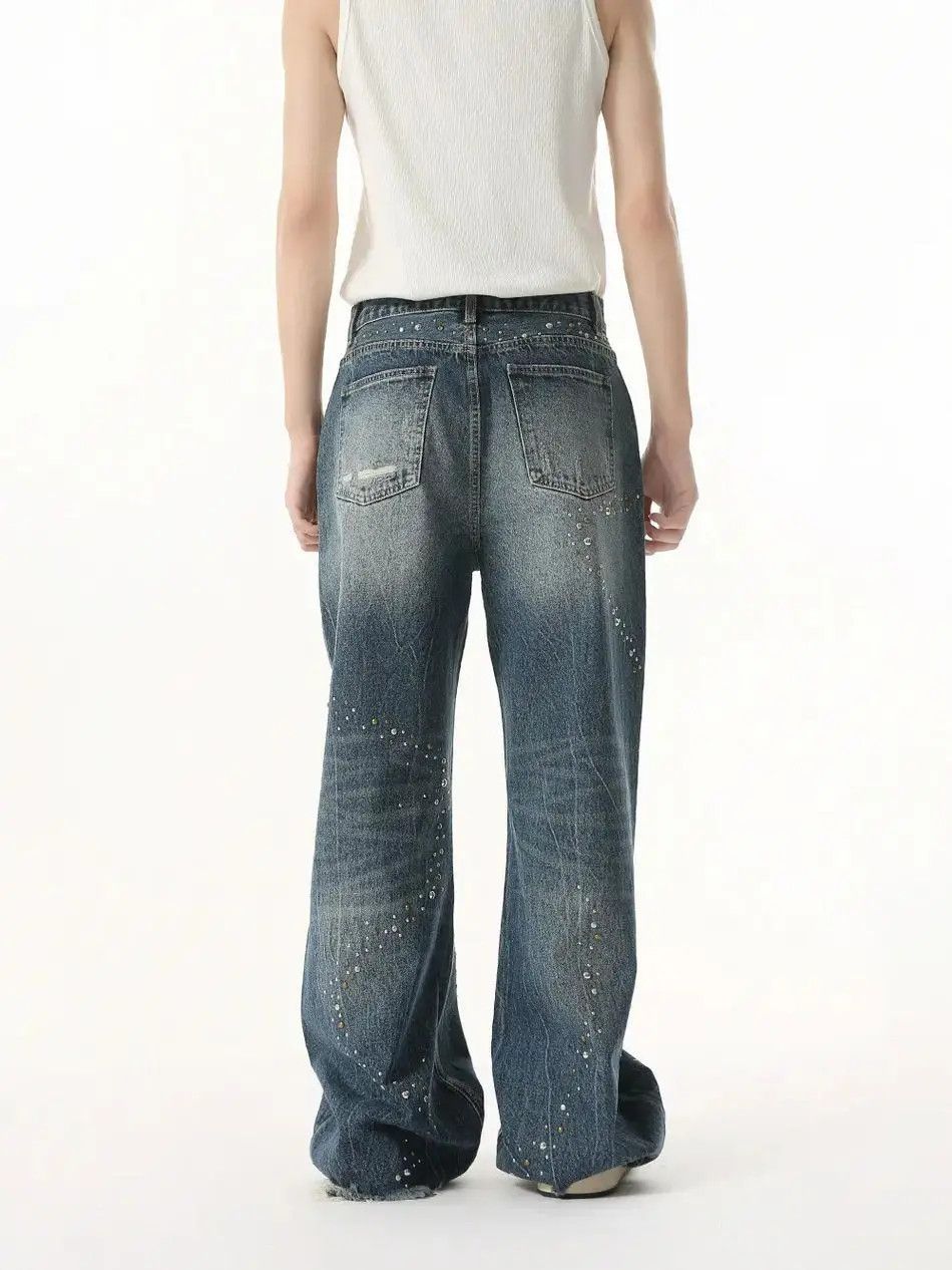 Japanese Brand Retro loose fringed wide leg jeans Size US 32 / EU 48 - 2 Thumbnail
