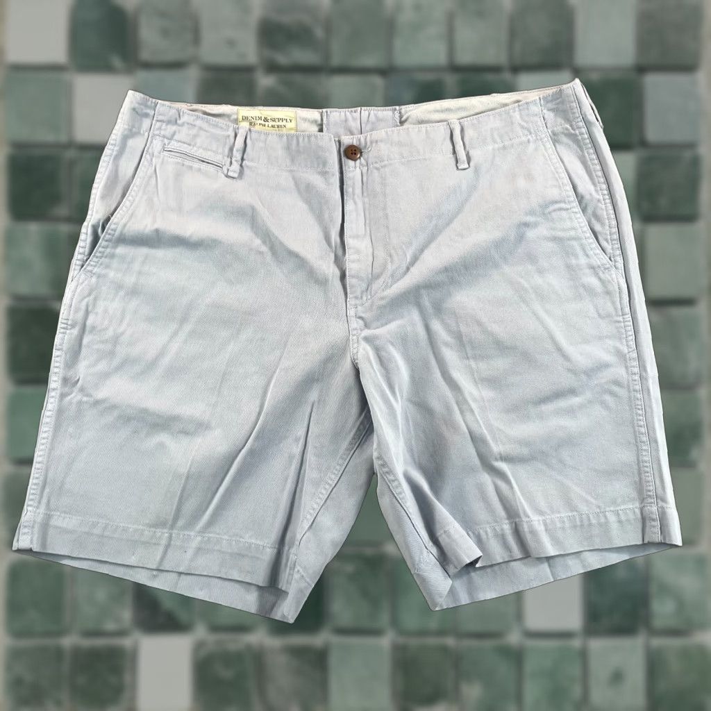 Ralph Lauren Ralph Lauren Denim & Supply Chino Shorts Men 40x9 Light Blue Twill Preppy Casual Shirt Size US 40 / EU 56 - 1 Thumbnail