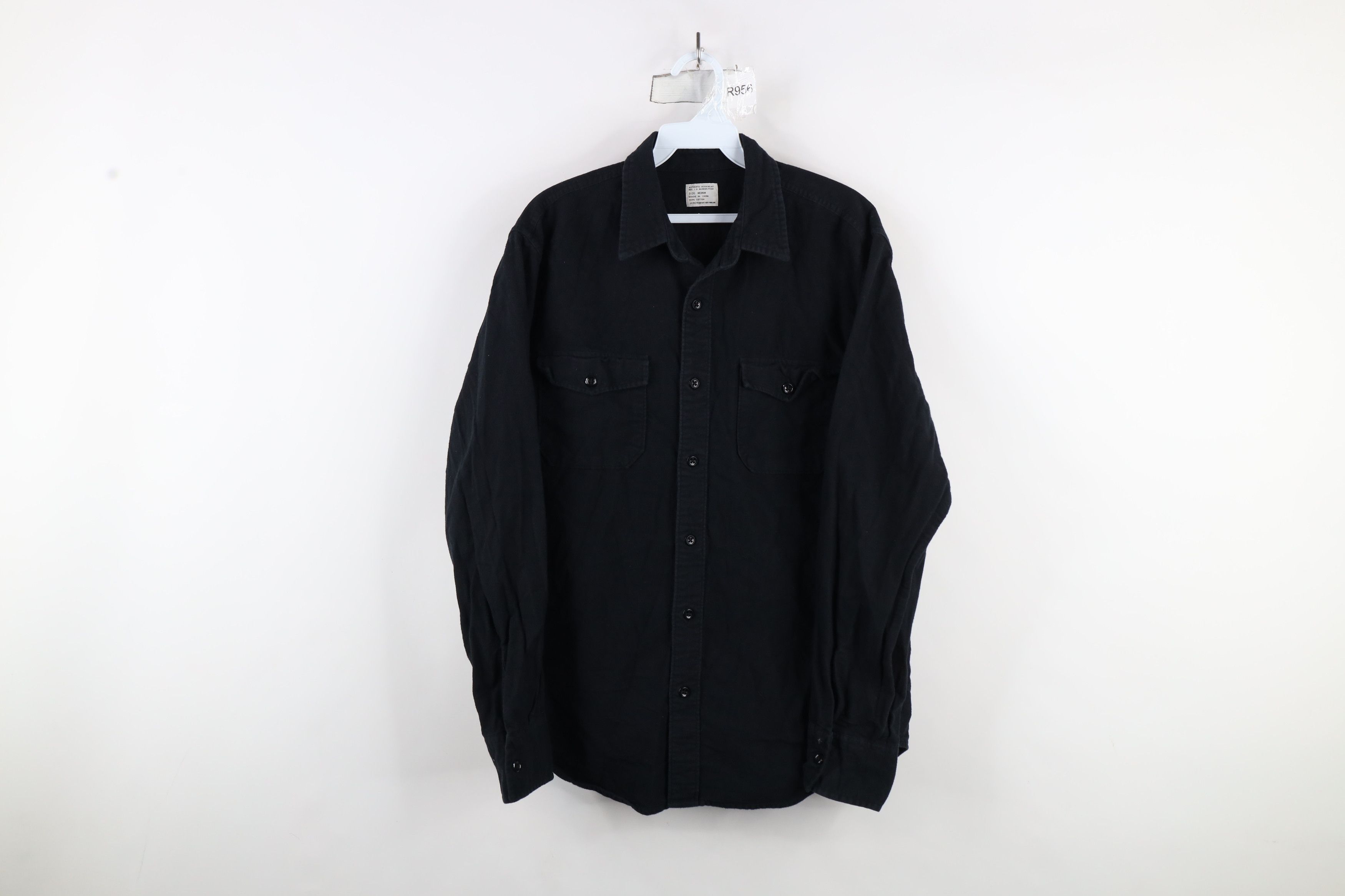 J.Crew × Vintage Vintage J Crew Chamois Cloth Collared Button Shirt Black Size US M / EU 48-50 / 2 - 1 Thumbnail