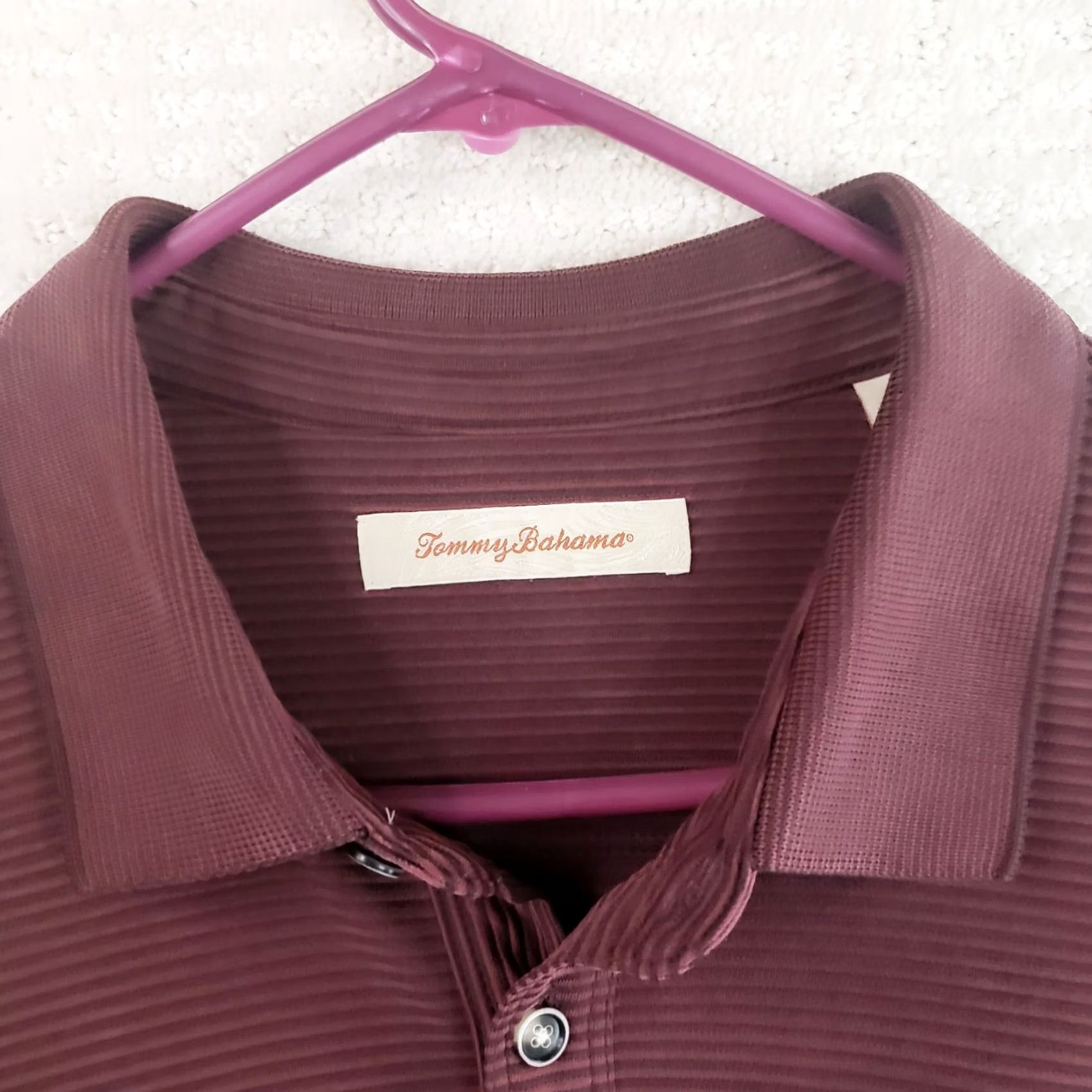 Tommy Bahama Tommy Bahama Mens 2XL Burgundy Modal Poly Supima Long Sleeve Polo Shirt Logo Size US XXL / EU 58 / 5 - 5 Thumbnail
