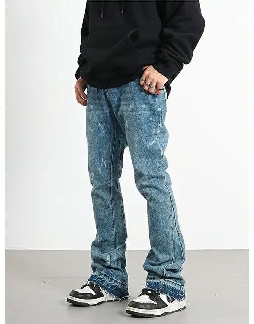 VIBE flared distressed washed paint jeans Size US 30 / EU 46 - 2 Thumbnail