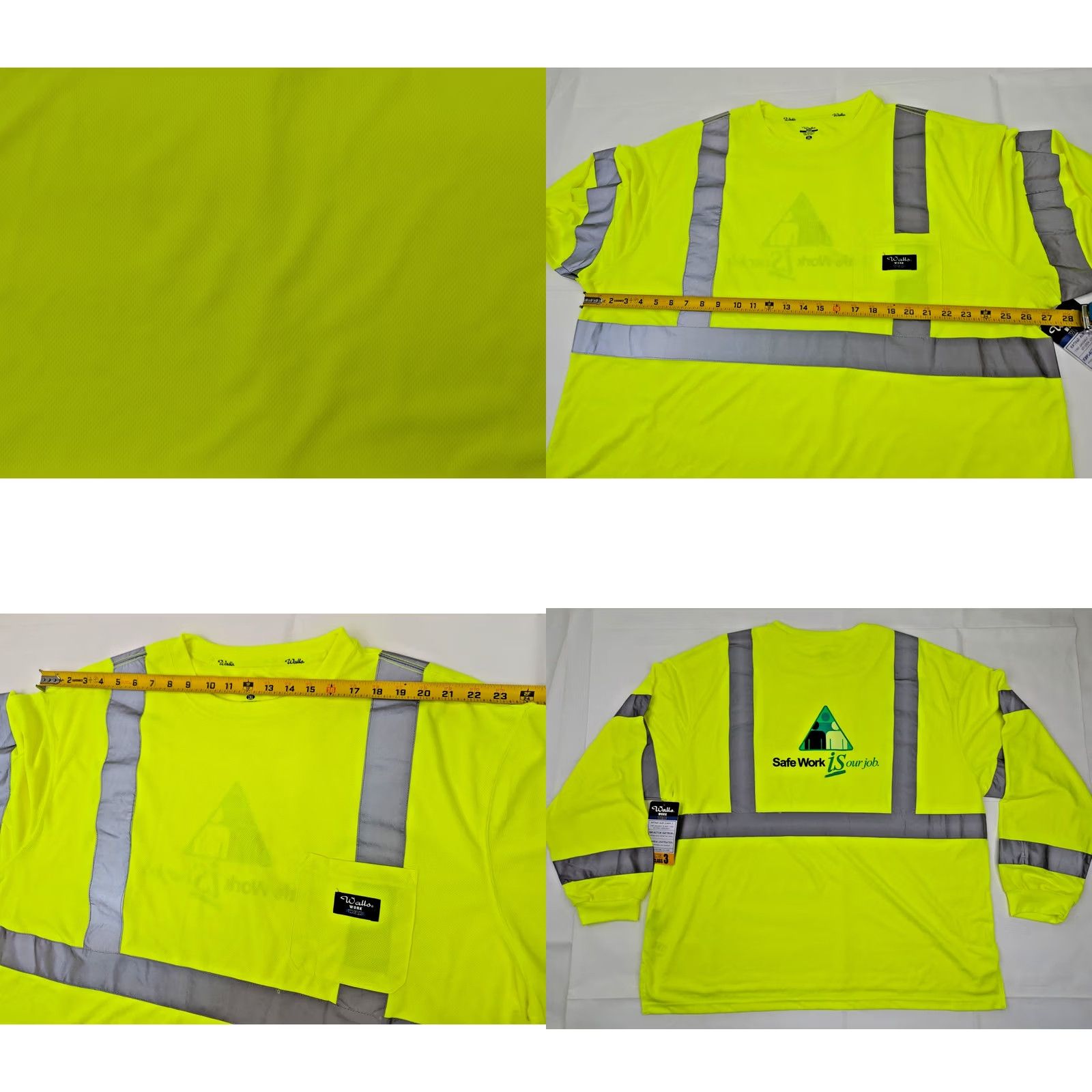 Walls Walls High Visibility ANSI Class 3 Long Sleeve Shirt Men 2XL Yellow NWT Size US XXL / EU 58 / 5 - 8 Thumbnail