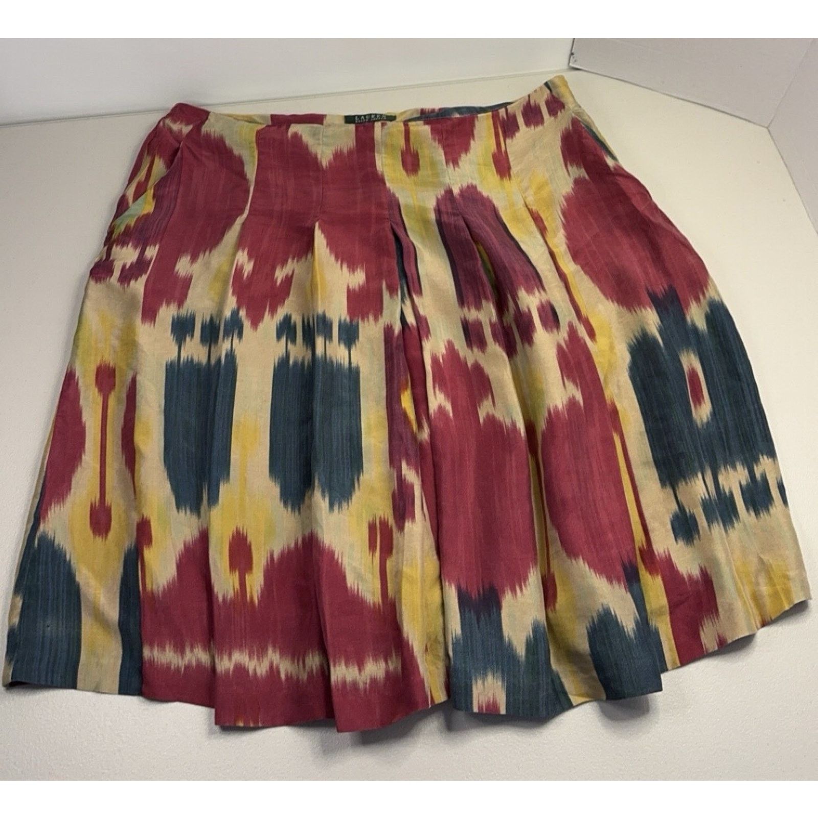 Ralph Lauren RalphLaurenWomensSkirt Watercolor MaroonPocketSkirt Size 14 Size 36" / US 14 / IT 50 - 5 Thumbnail
